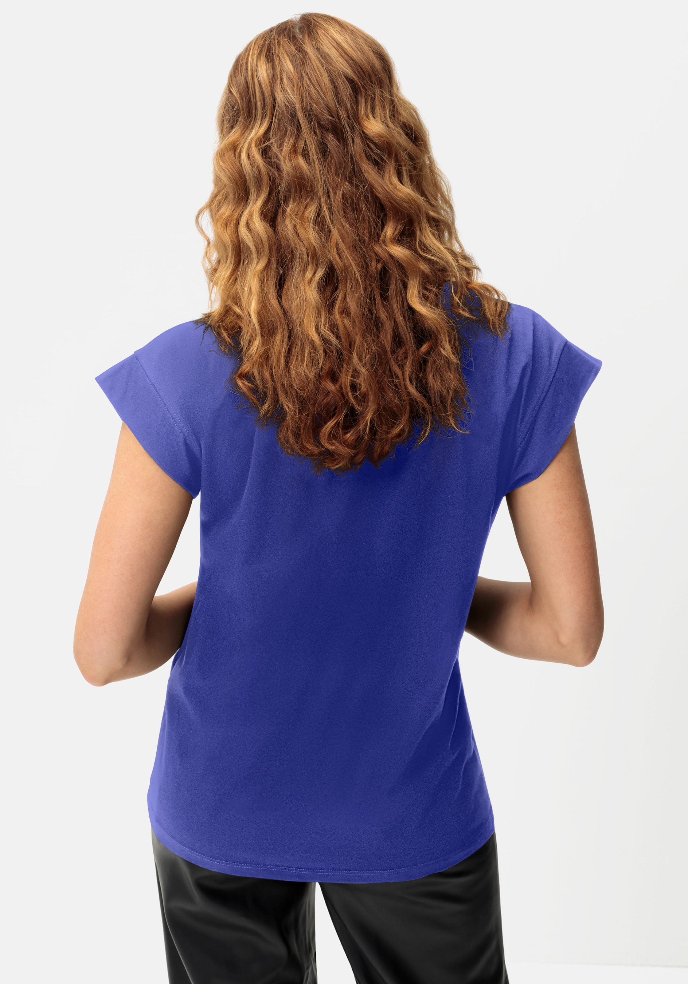 LASCANA T-shirt à manches courtes mit Frontdruck, T-Shirt aus Baumwolle, Printshirt, Basic