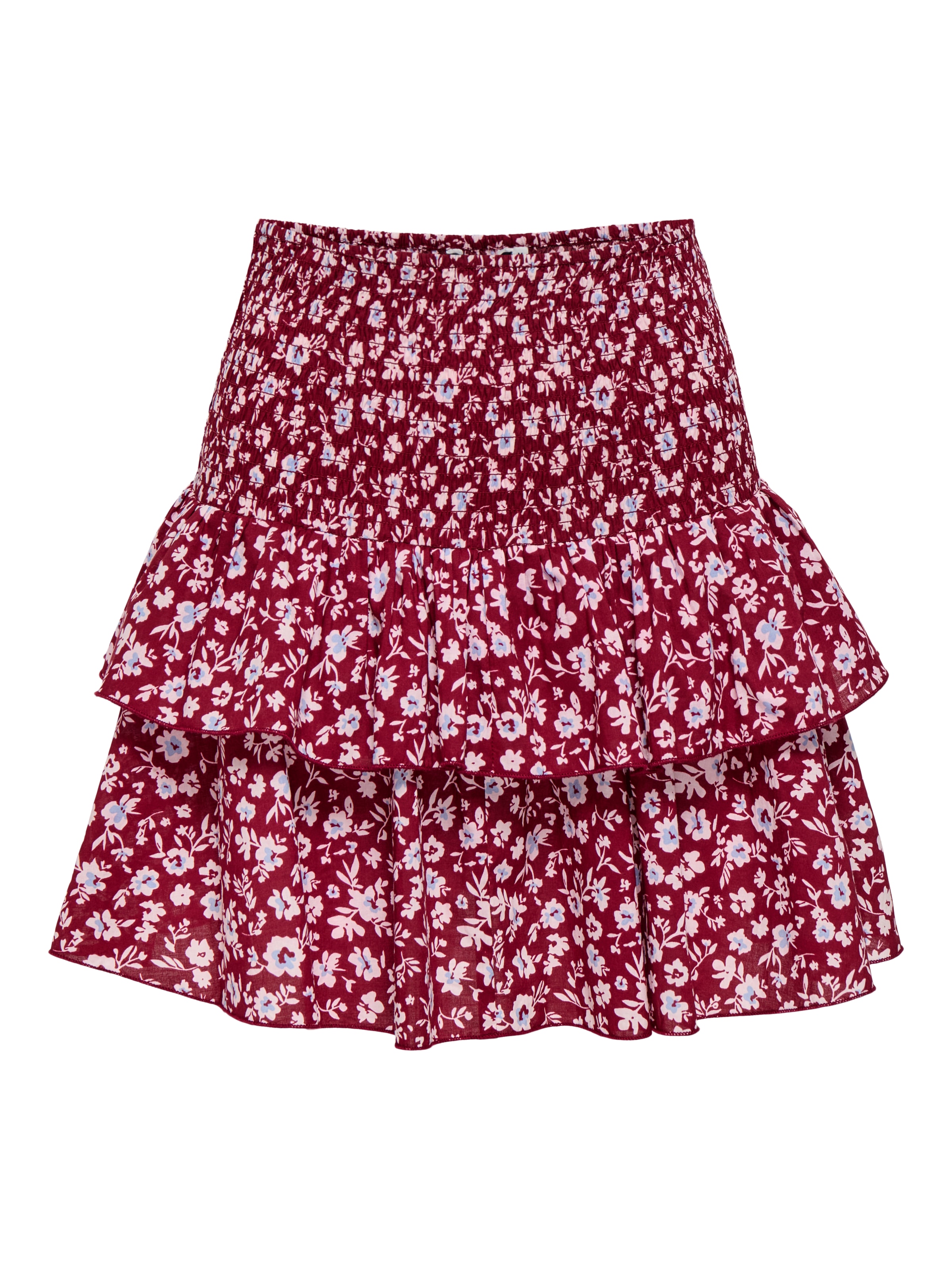 ONLY Minijupe »ONLZOEY LAYRED SKIRT WVN NOOS« coton, ceinture smockée, volant