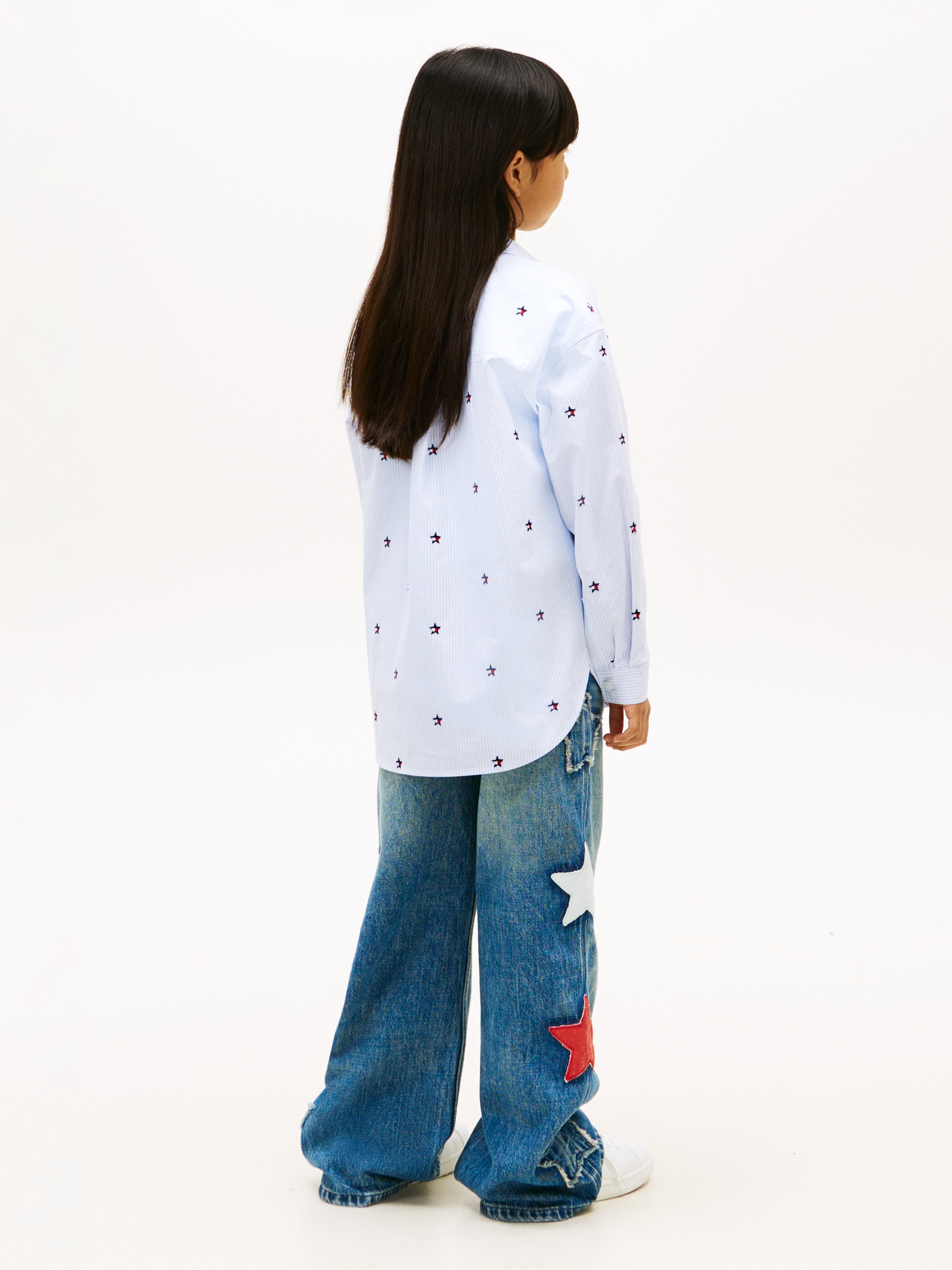 Tommy Hilfiger Blouse chemise »STRIPED STAR SHIRT LONG SLEEVE« Enfants jusqu'à 16 ans, avec broderies