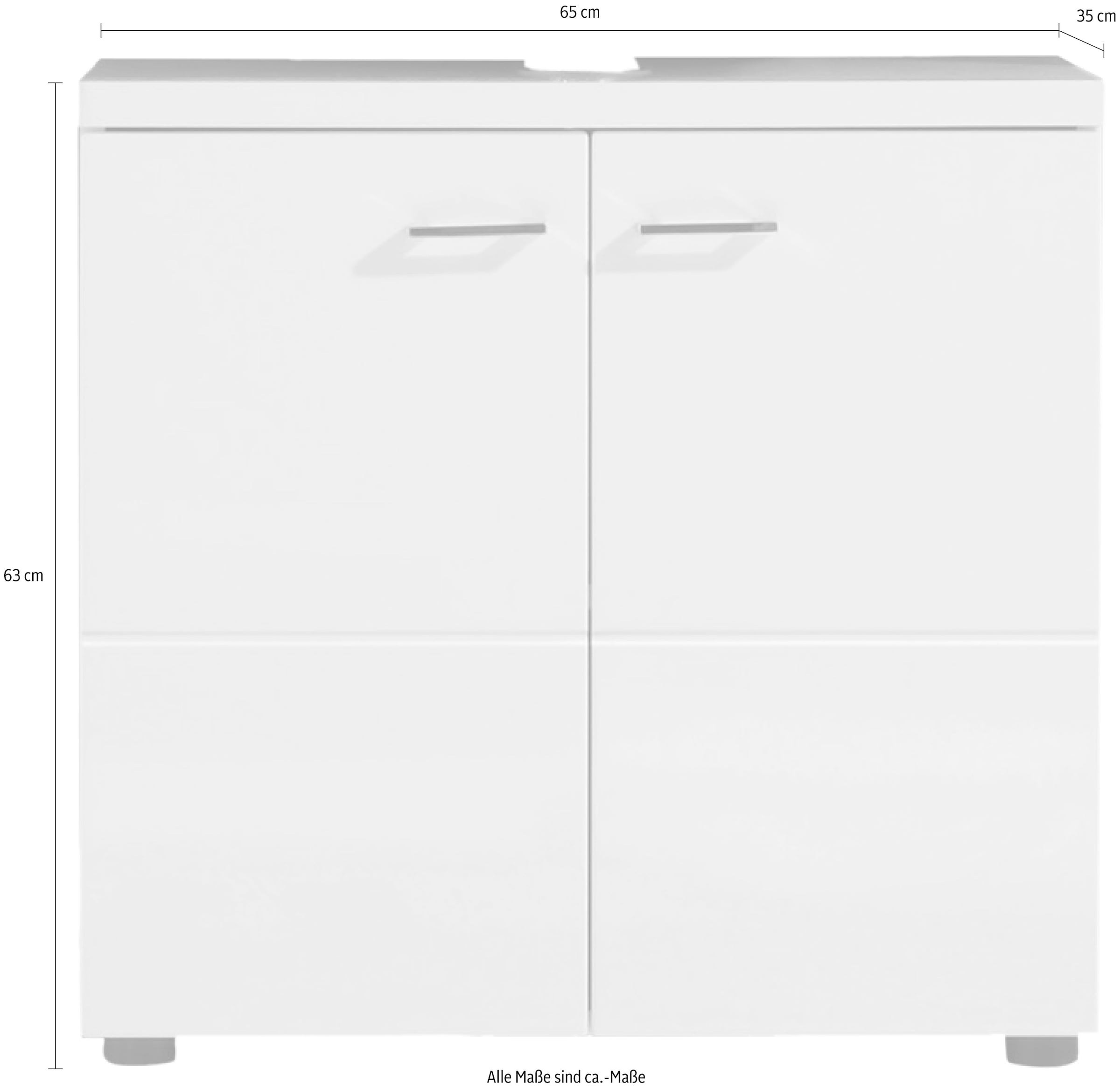 trendteam Armoire sous lavabo »Nightlife« Waschbeckenunterschrank mit 2 Türen - (B/T/H) 65/35/63 cm