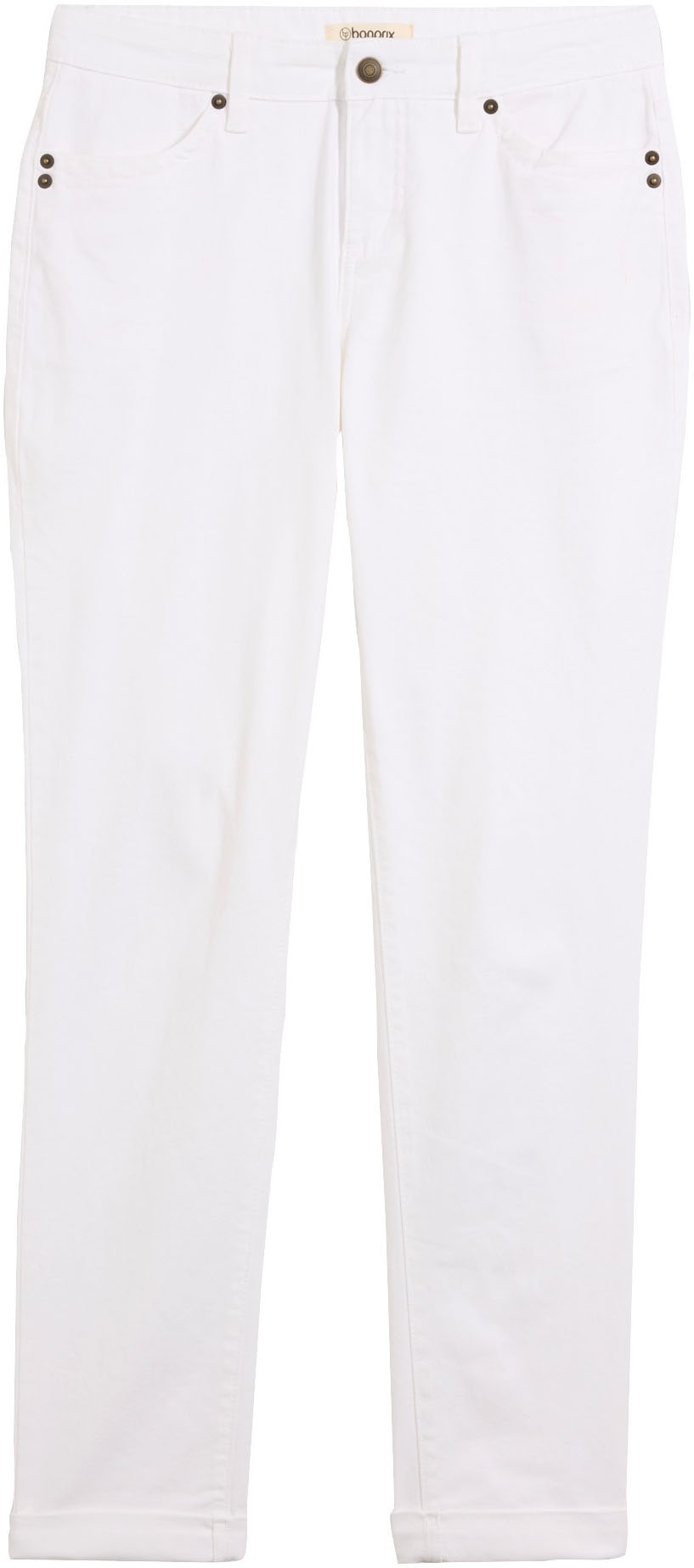 bonprix Jeans droit »Straight Jeans Mid Waist, Stretch« Regular Fit, mit Aufschlag, im Five-Pocket-Style