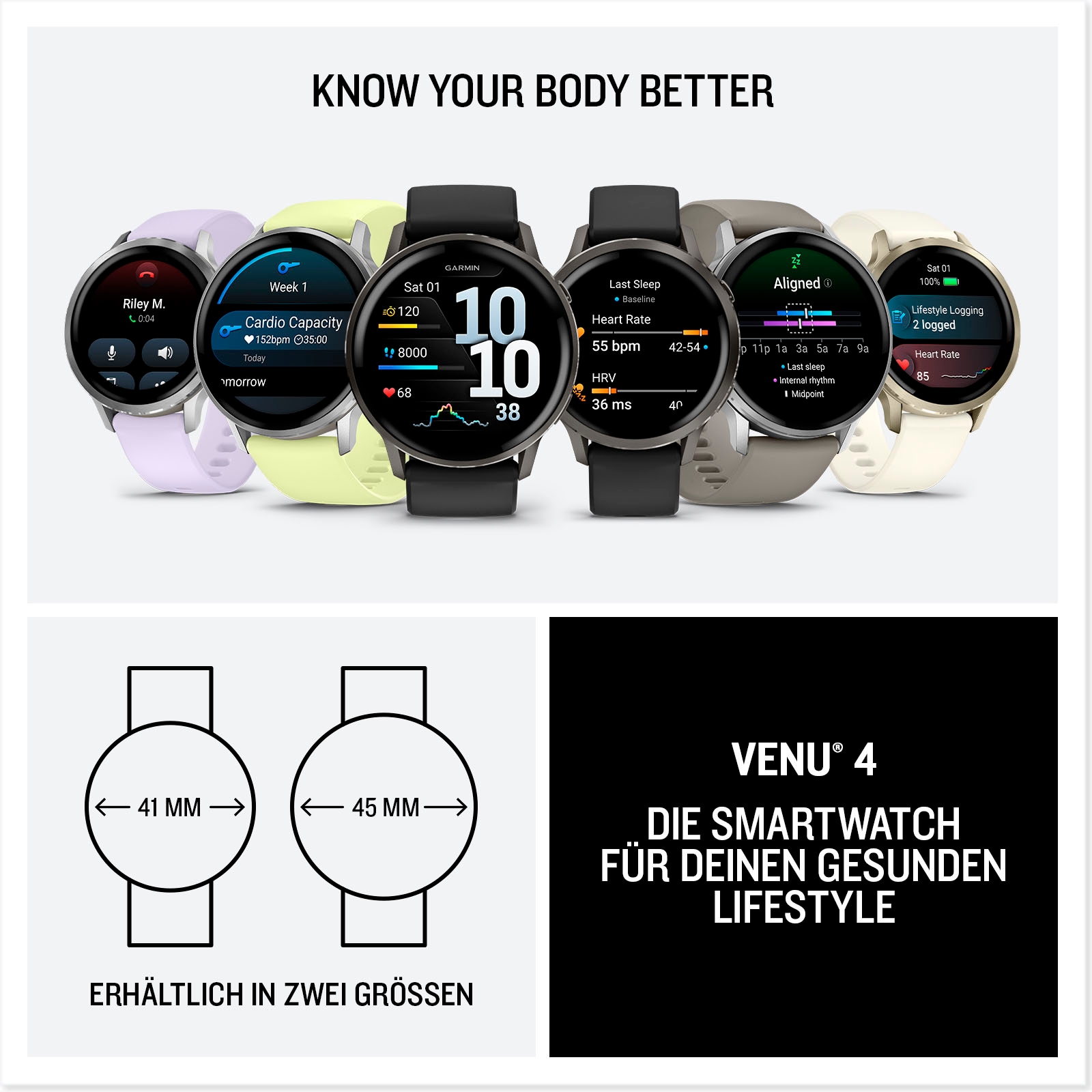 Garmin Smartwatch »Venu 4« (3,53 cm / 1,4 ″)