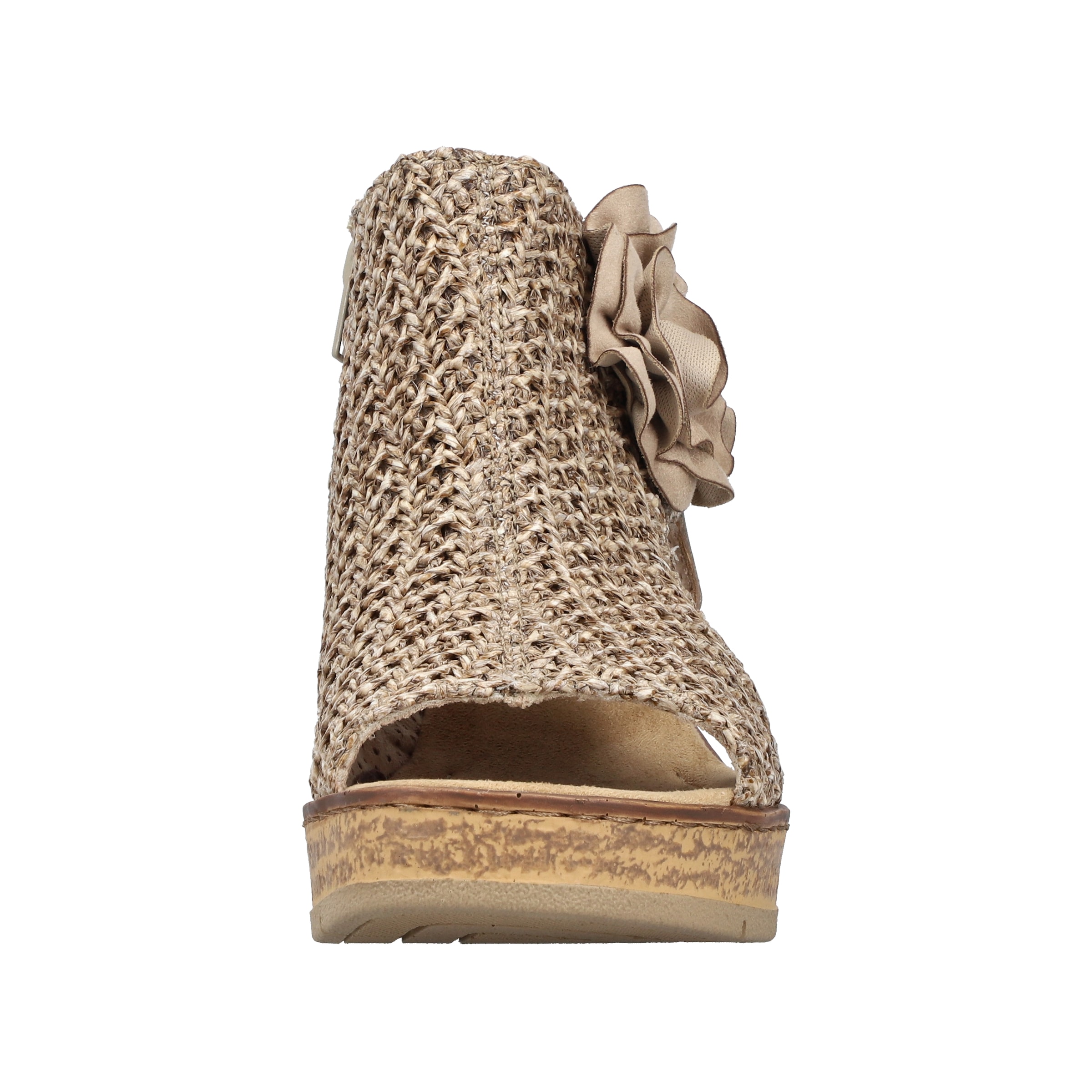 Rieker  Sandale compensée, chaussure d'été, sandalette à plateforme avec fleur