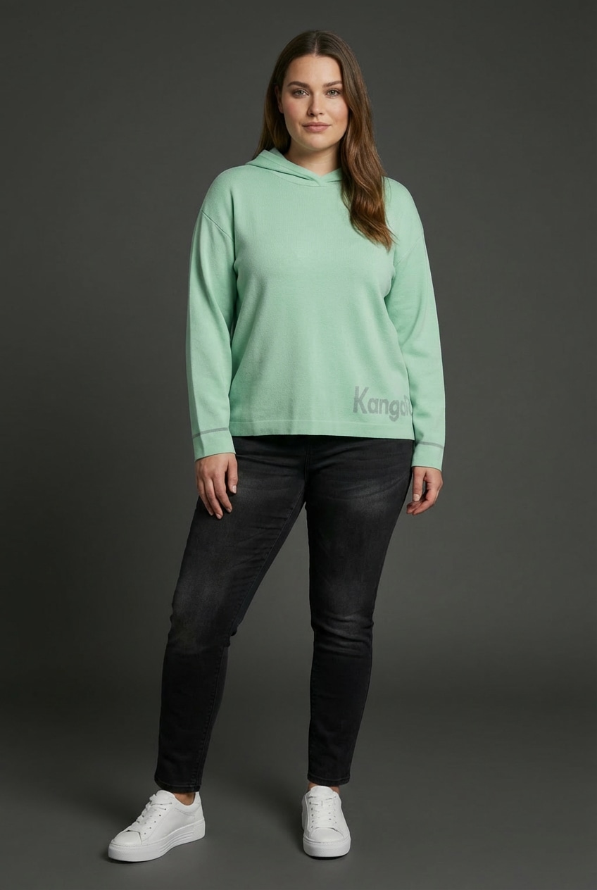 KangaROOS Pull à capuche aus Viskose-Mix, lässige Passform, Langarm, grosse Grössen