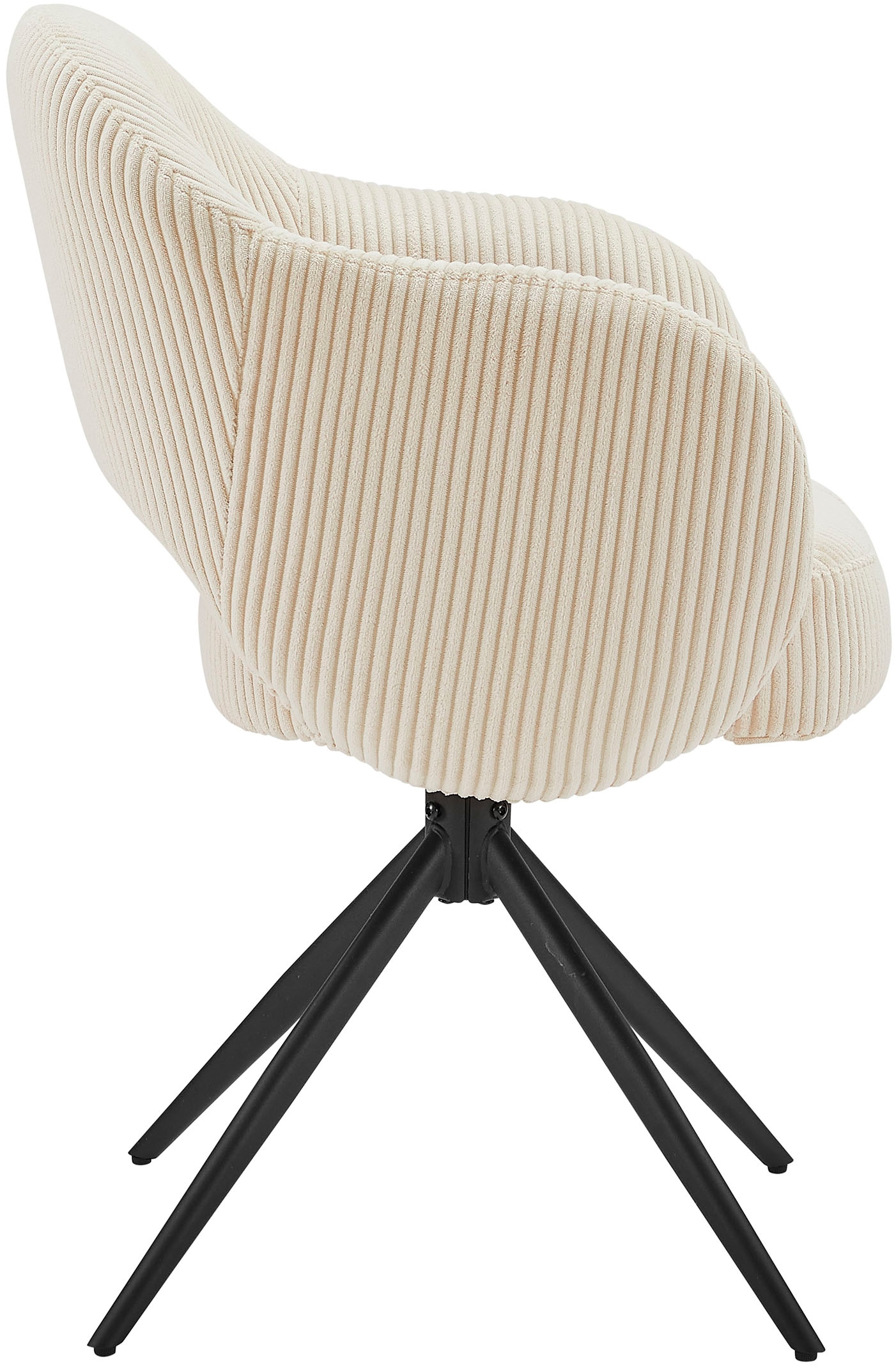 SalesFever Armlehnstuhl »Manchester Cord-Bezug« () 1 Stk.Esszimmerstuhl mit 360° Drehfunktion und Taschenfederkern