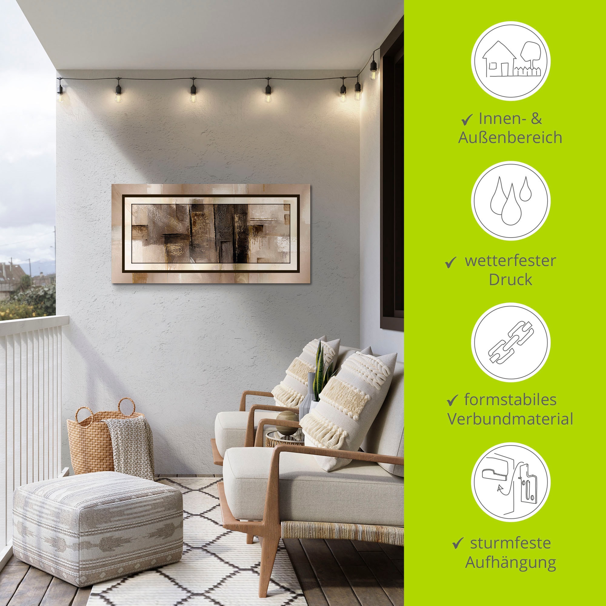 Artland »Quadrate - abstrakt 1« Muster 1 Stk. tlg. als Alubild, Leinwandbild in verschied. Grössen