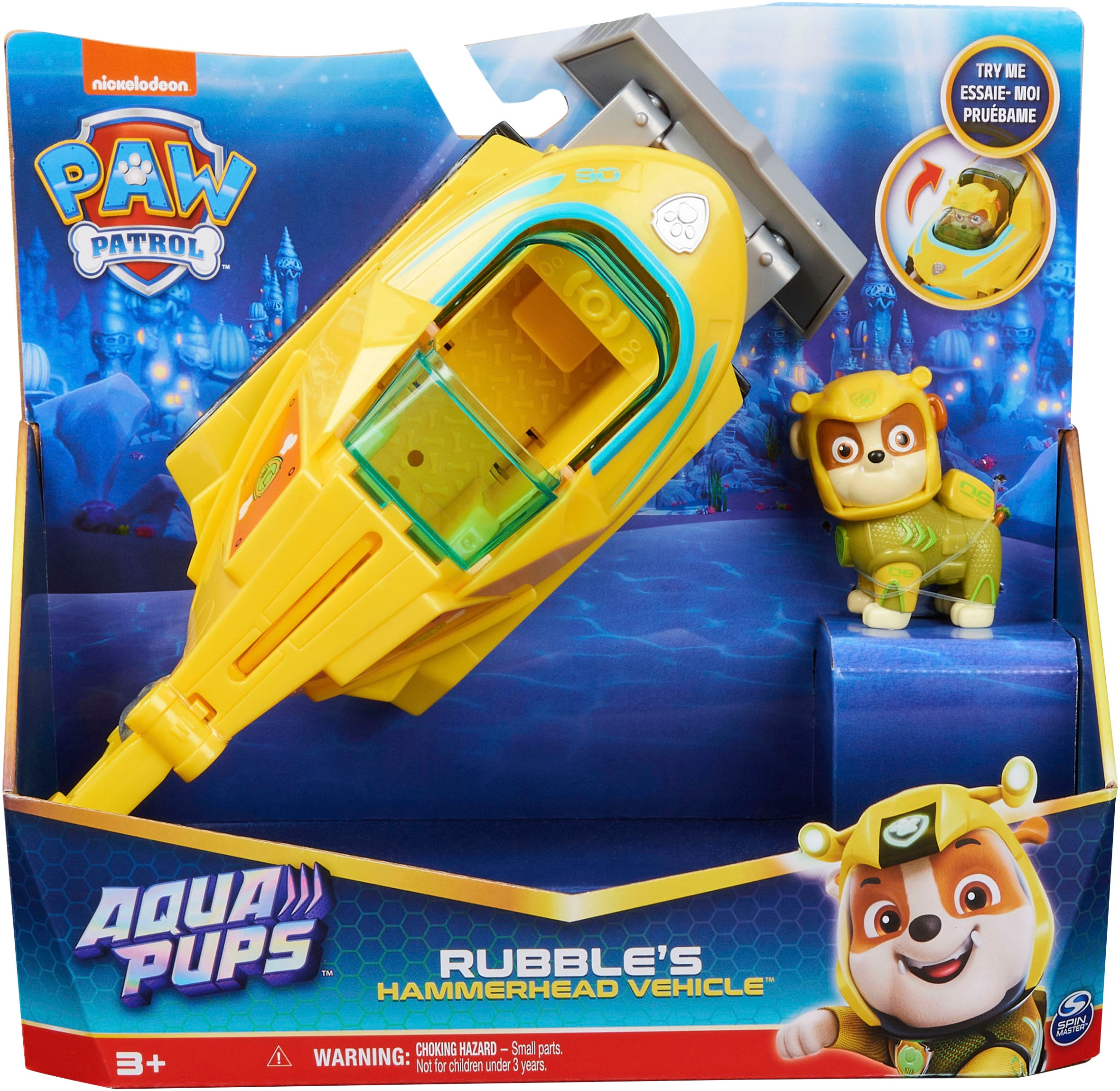 Spin Master Spielzeug-Auto »Paw Patrol - Aqua Pups - Basic Themed Vehicles Solid Rubble« mit Funktionen