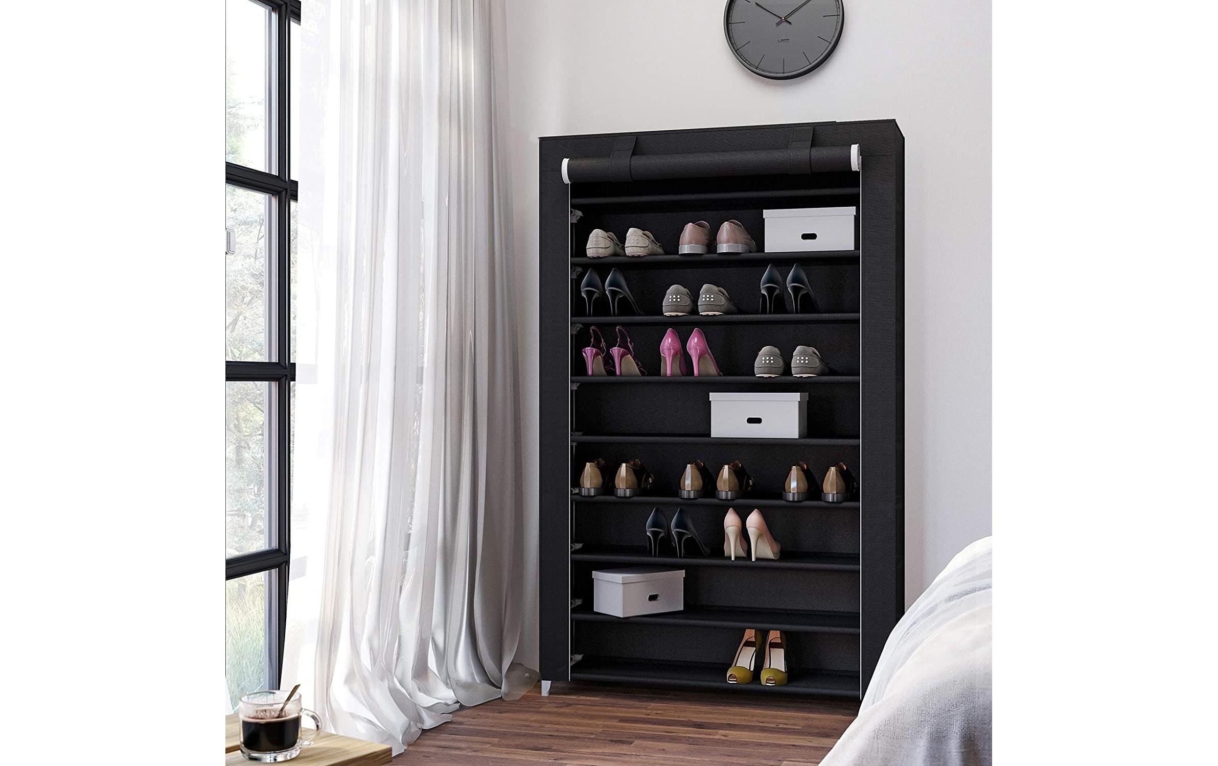 SONGMICS Schuhschrank »100 x 28 x 162 cm, Schwarz«