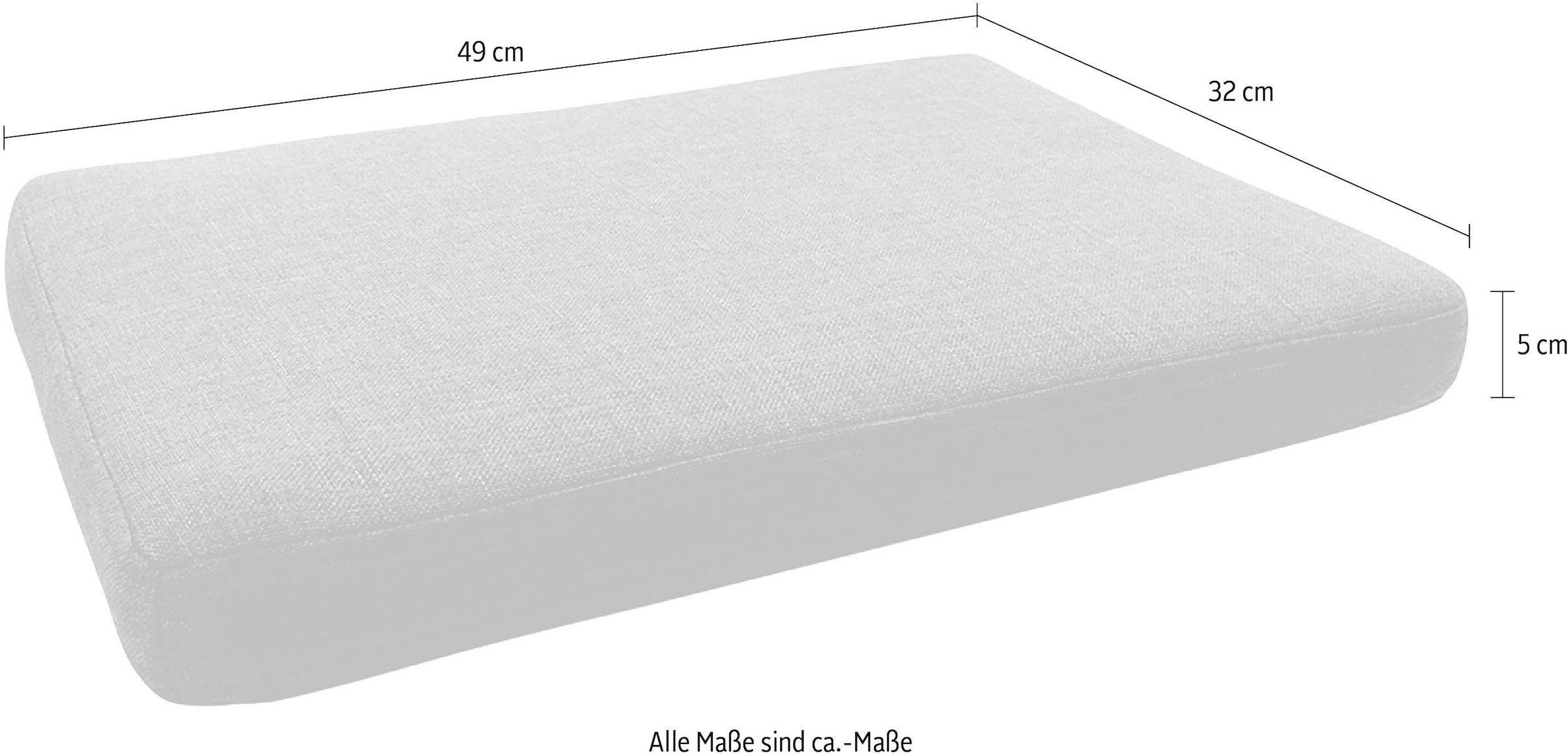 Home affaire Sitzauflage »Graz« Masse (B/H/T in cm): (49/5/32) - Farbe Grau
