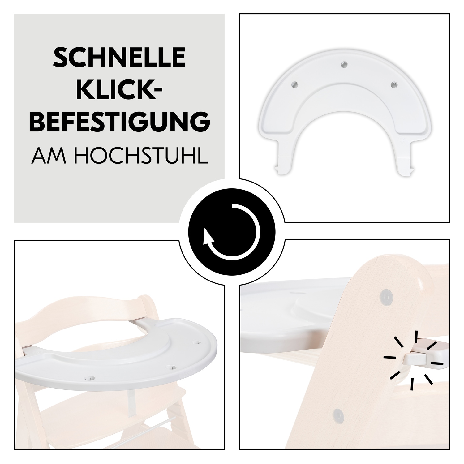 Hauck Hochstuhltablett »Alpha Play Tray, White« aus recyceltem Material