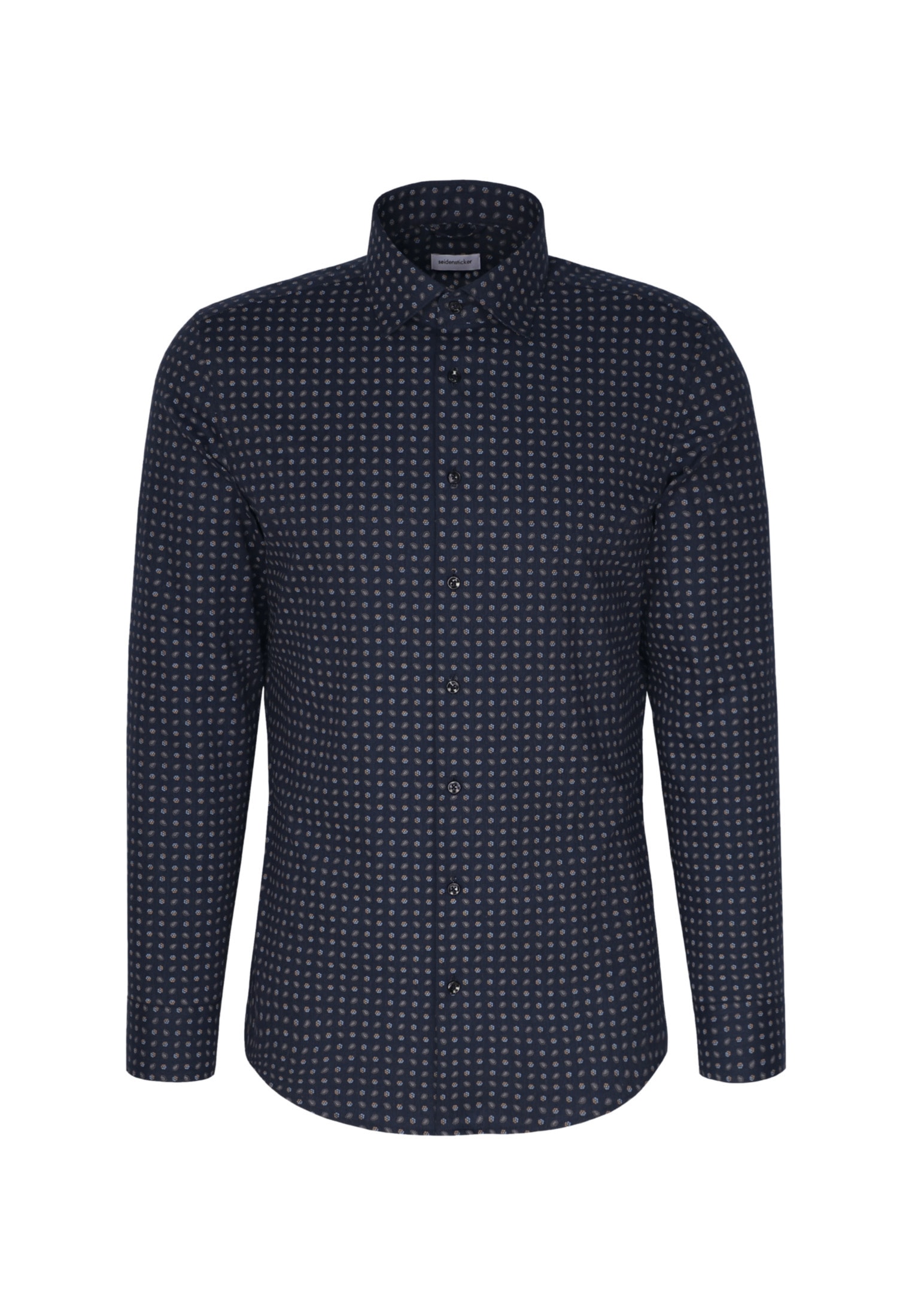 seidensticker Flanellhemd »Slim« Slim 1/1 Kentkragen Druck