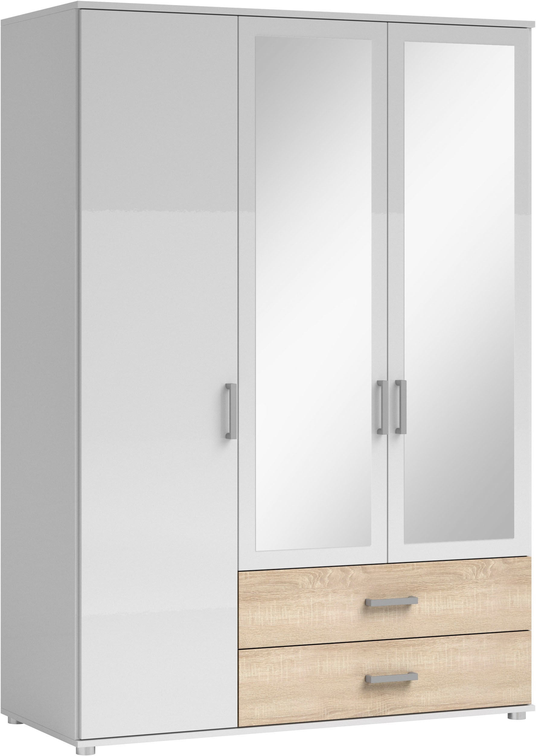 Schlafkontor »Ivar Kleiderschrank mit Spiegel« inklusive 2 Spiegeltüren und 2 farblich abgesetzten Schubkästen