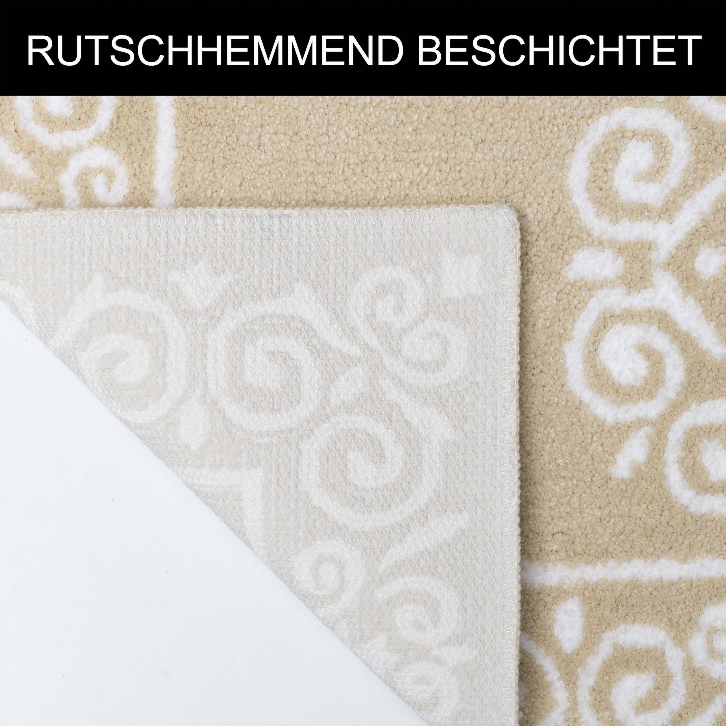 GOODproduct Tapis de bain »Dafna, Badteppich, Badvorleger, Badezimmer Teppich« Höhe 12 mm revêtement antidérapant Séchage rapide | compatible chauffage au sol style orientale, design vintage