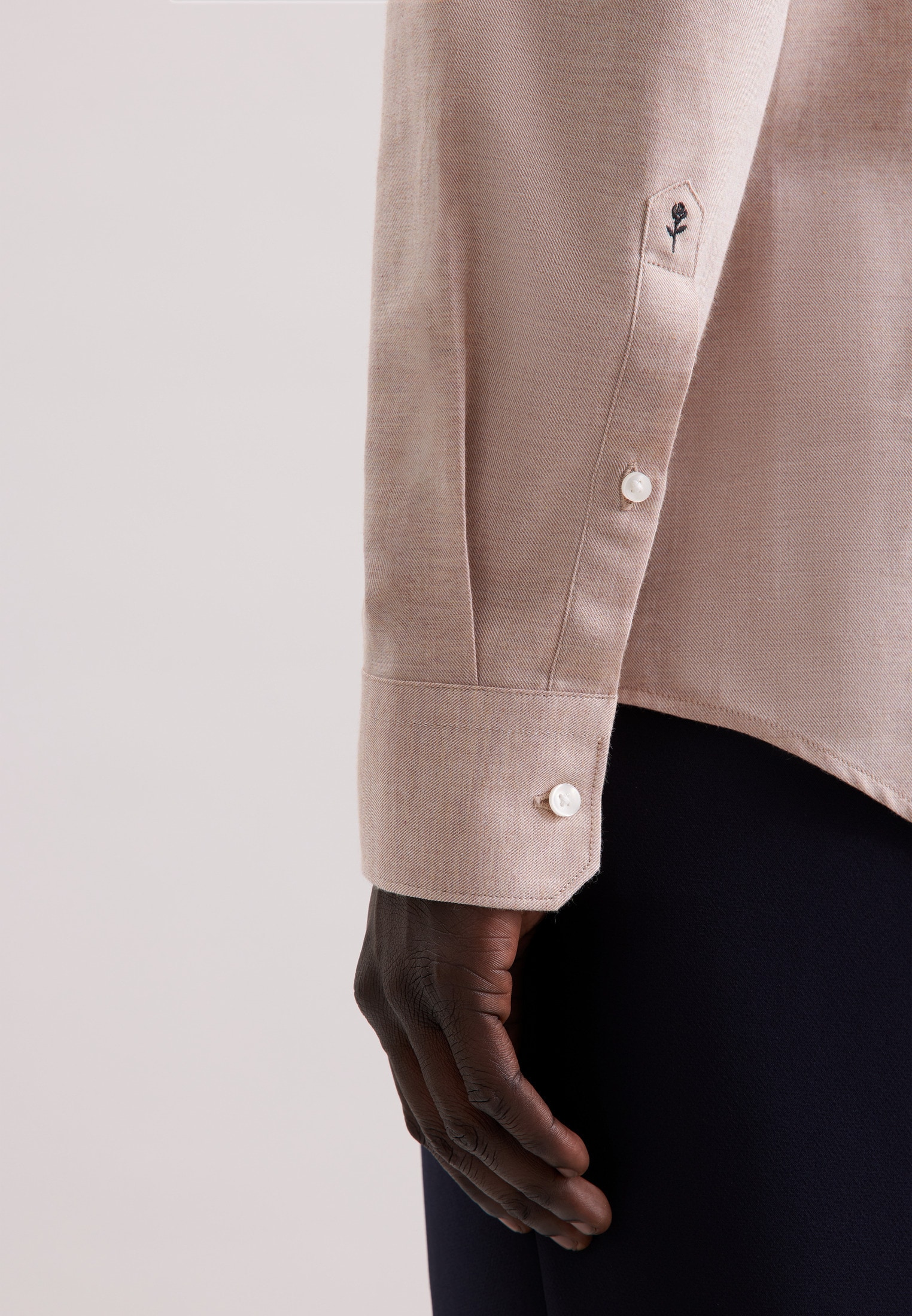 seidensticker Chemise en flanelle »Schwarze Rose« Slim 1/1 Kentkragen Uni