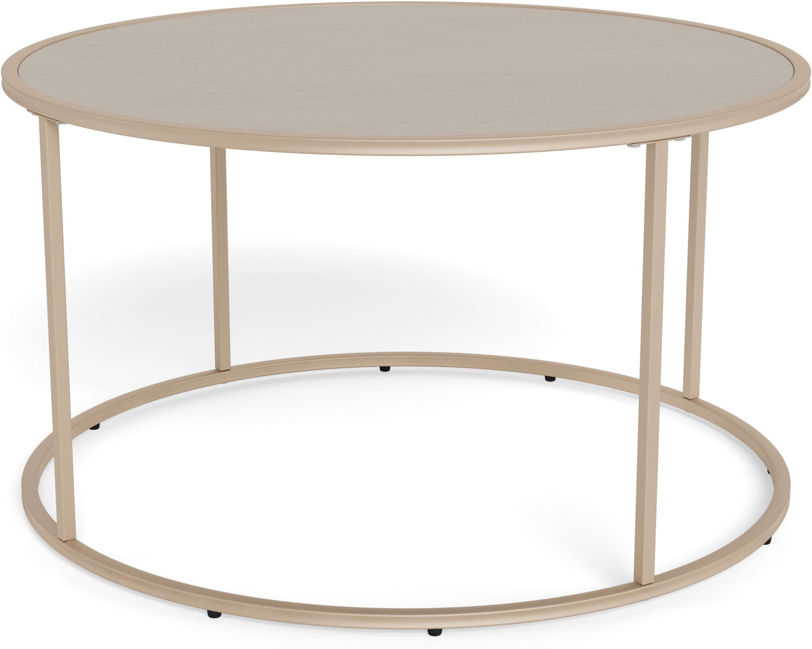 ACTONA GROUP Table basse »Seaford Kaffeetisch, Wohnzimmertisch« table basse ronde avec plateaux en mélamine gris et structure en acier, Ø80x45 cm
