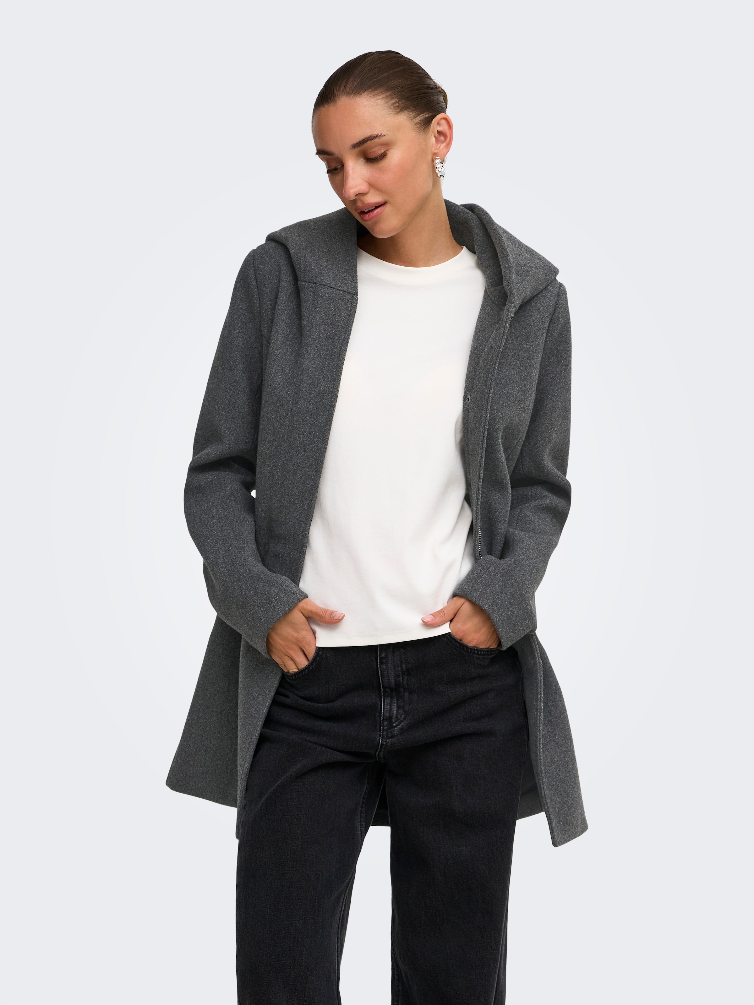 ONLY Veste longue »ONLBLAKE HOOD COAT CC OTW« avec capuche Fibre synthétique, poches fendues