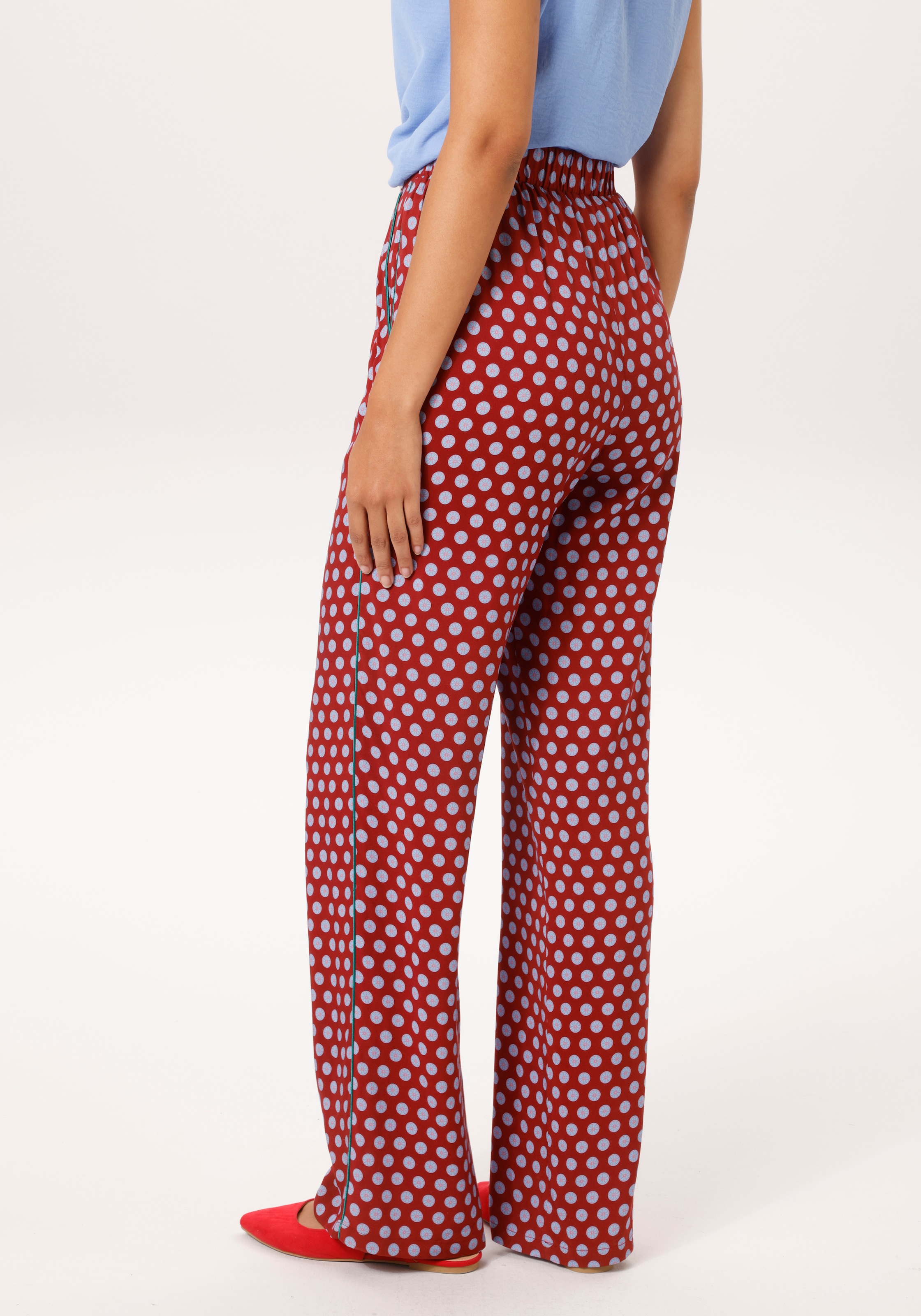 Aniston CASUAL Pantalon à enfiler  allover mit gemusterten Punkten bedruckt