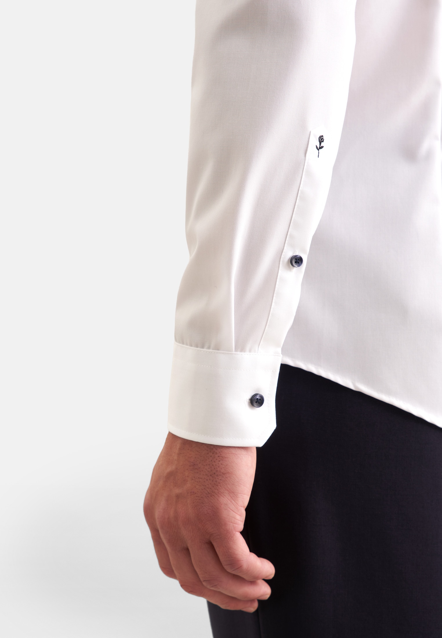 seidensticker Chemise d'affaires »Schwarze Rose« Col Kent uni 1/1 cintré