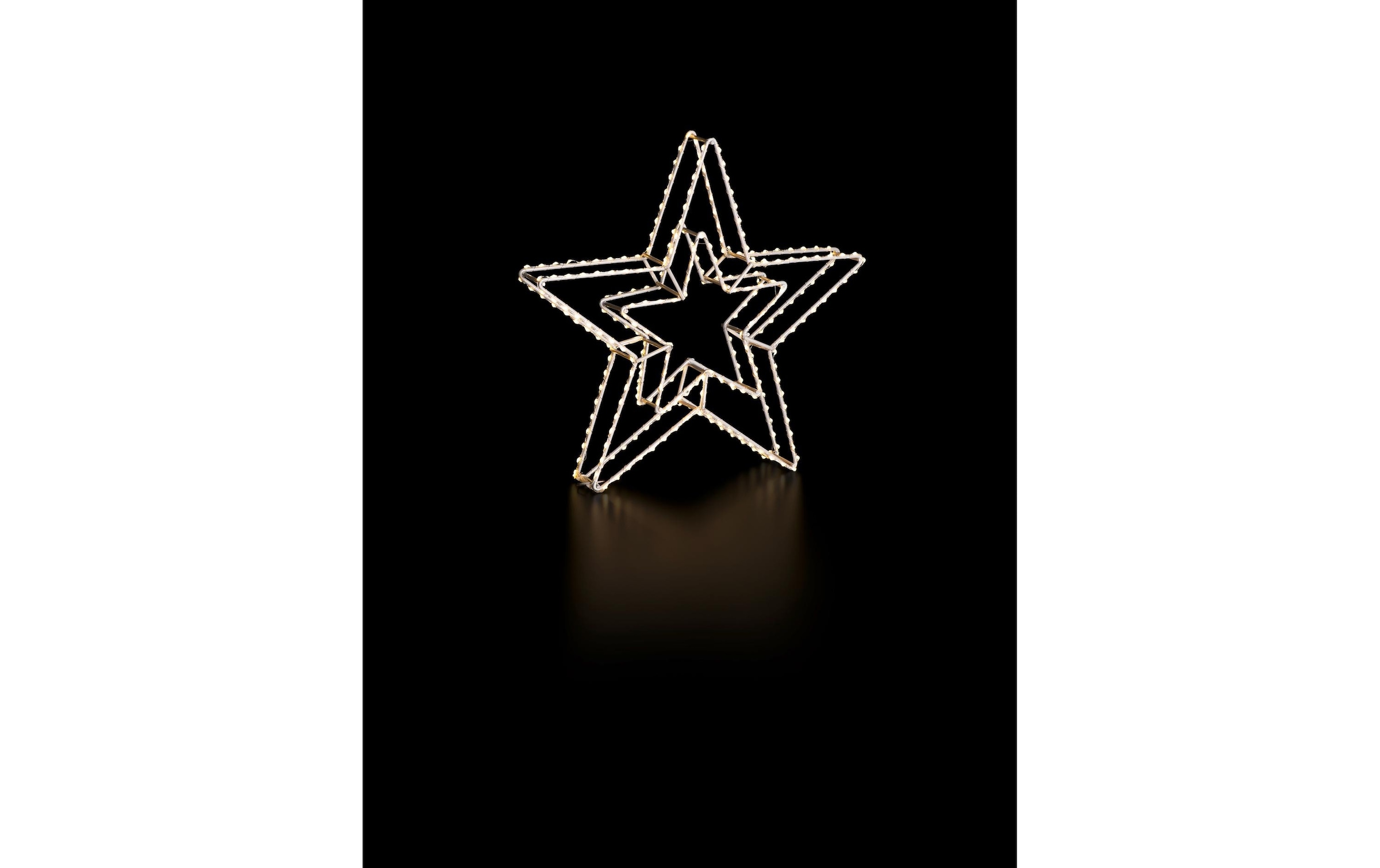STT Figurine décorative LED »3D Double Star Argento 38cm«