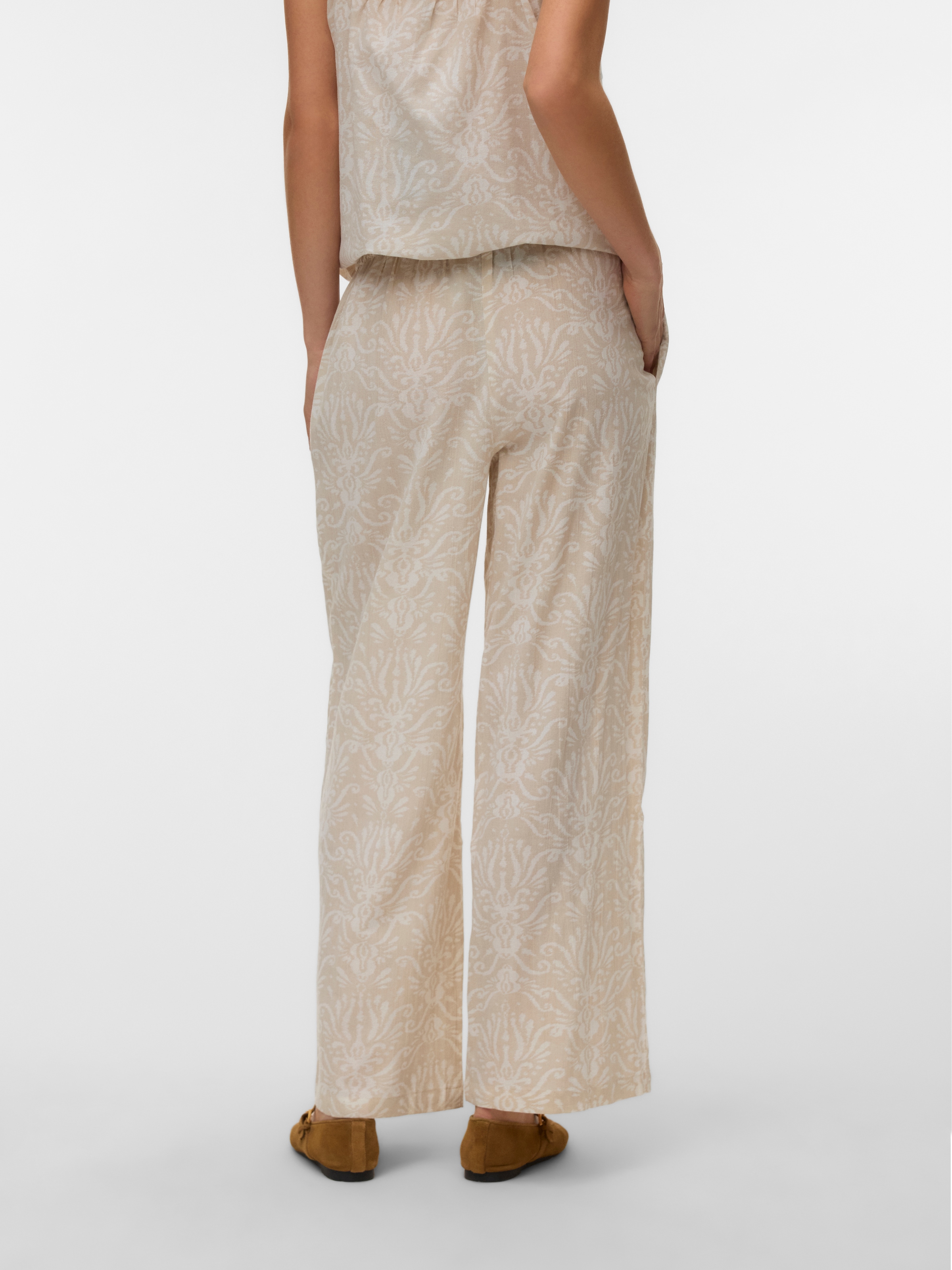 Vero Moda Pantalon à enfiler »VMDICTHE NW WIDE TIE PANT WVN GA«  Coton, oversize