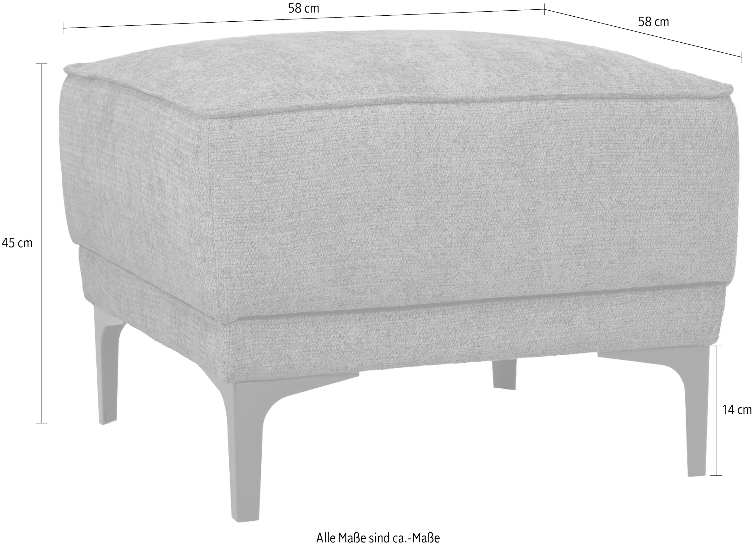 GOODproduct Tabouret rembourré »Oland, Pouf, passend zur Serie OLAND, Chenille-Bezug« compatible avec la série OLAND