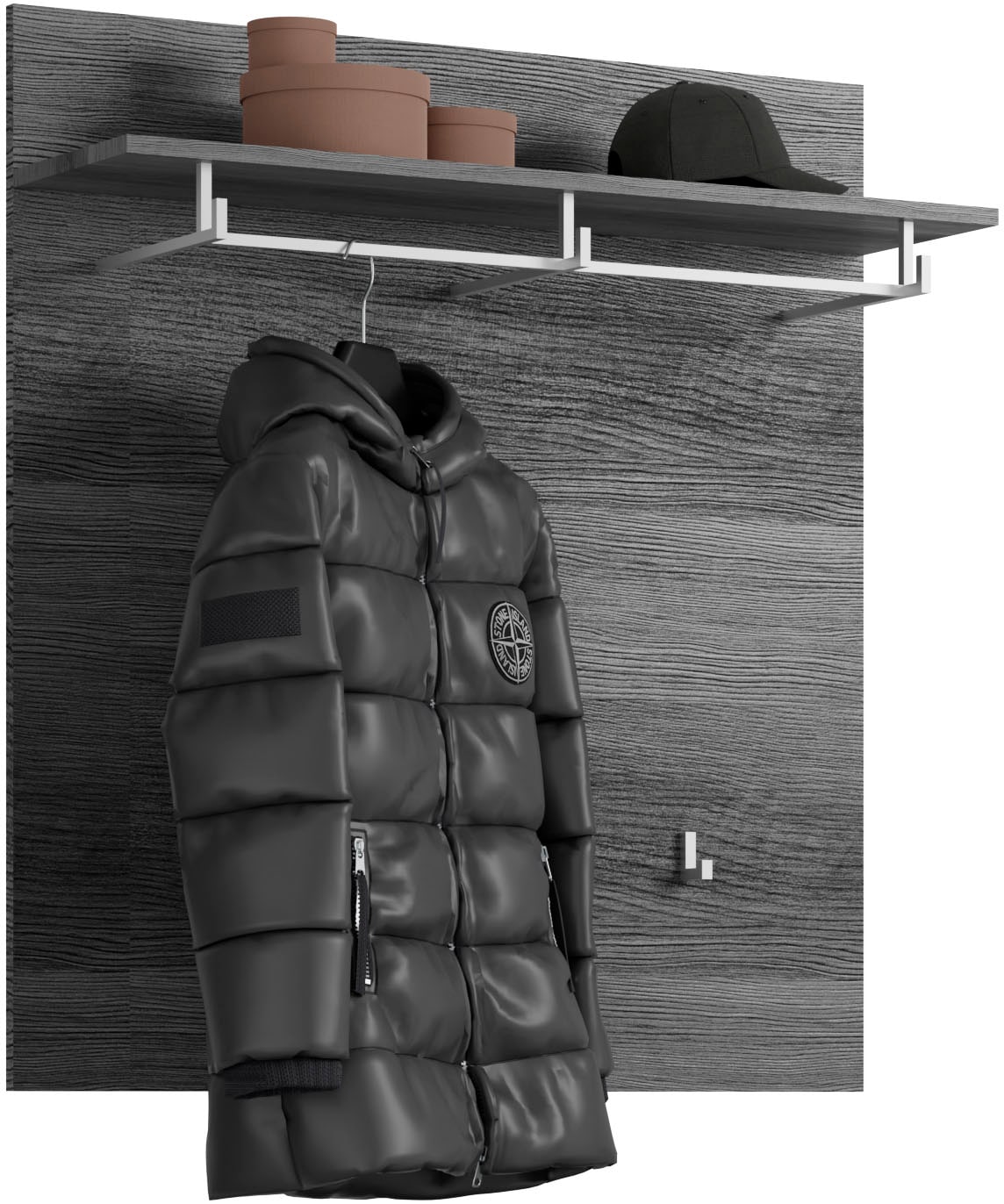 INOSIGN Panneau de vestiaire »SIENA, Breite 90 cm, 3 Haken, 1 Kleiderstange, 1 Ablageboden« 1 cuis tlg. Paneel , Wandbpaneel, Garderobe, Wandgarderobe