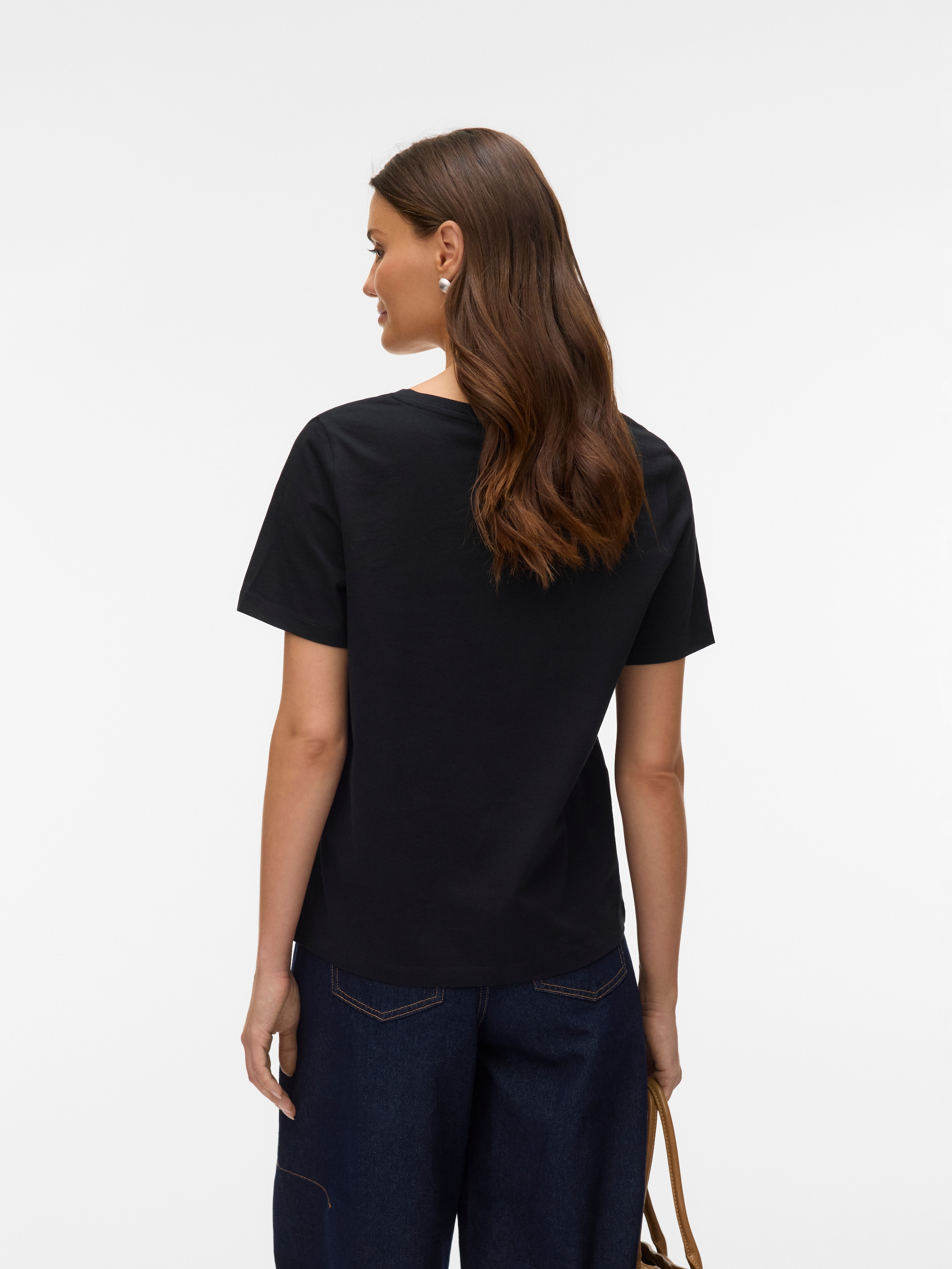 Vero Moda T-shirt à manches courtes »VMPAULINA SS V-NECK T-SHIRT JRS NOOS« Baumwolle