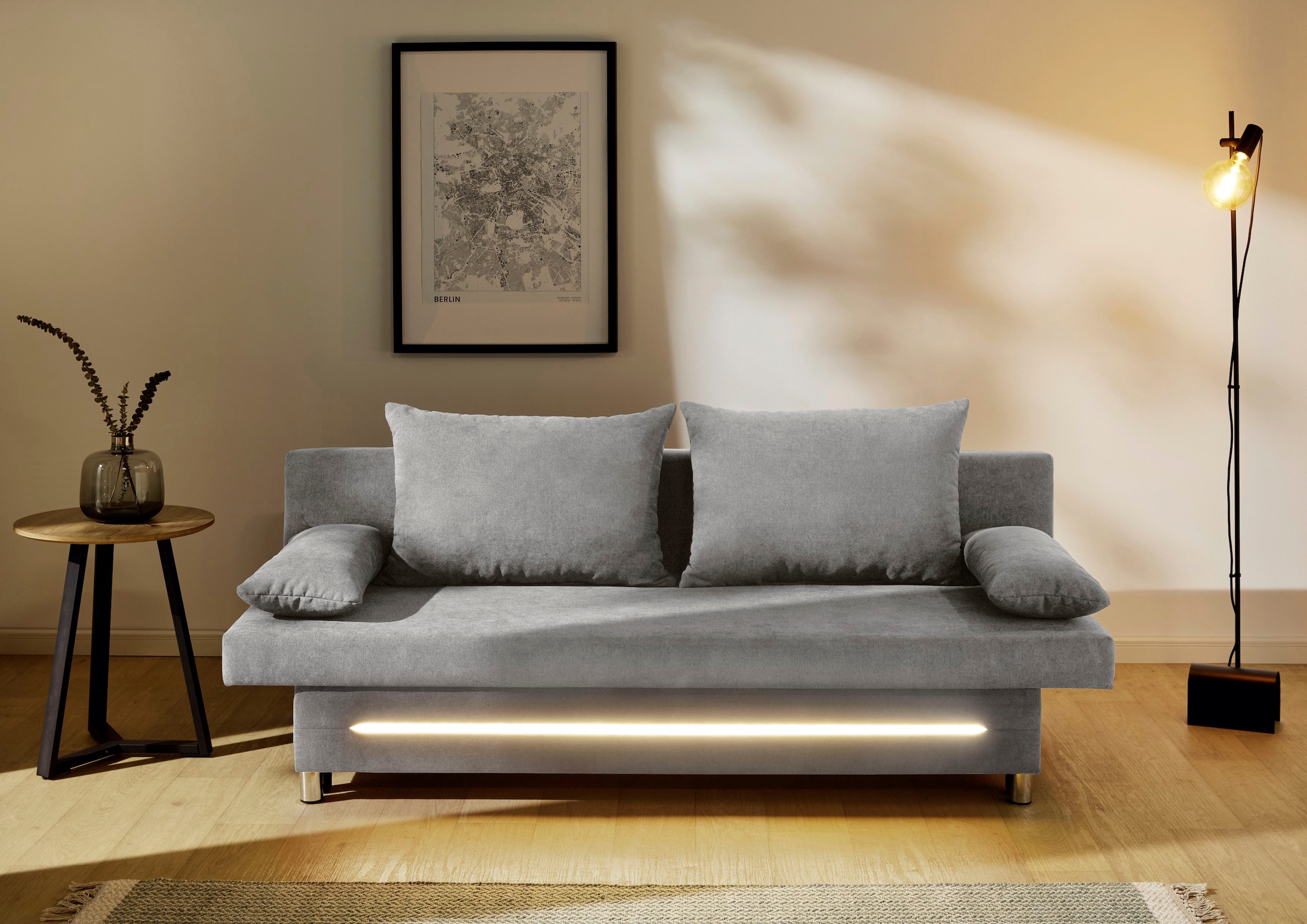 Jockenhöfer Gruppe Canapé-lit »Sunrise, B: 191 cm, Liegefl. 120x191 cm« avec fonction lit, coffre de rangement et éclairage, notre prix bas permanent