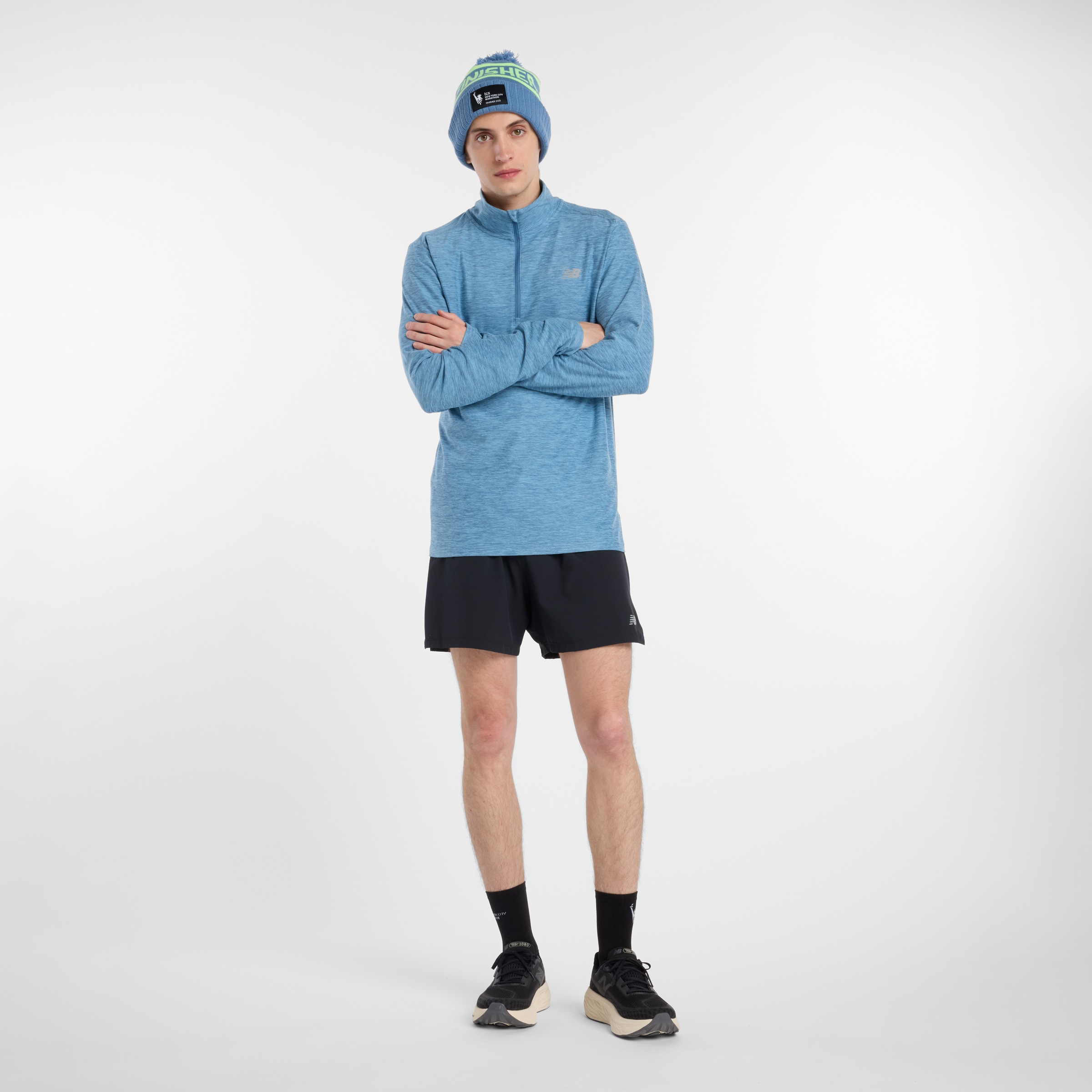 New Balance Laufshirt »Space Dye 1/4 Zip« mit Label