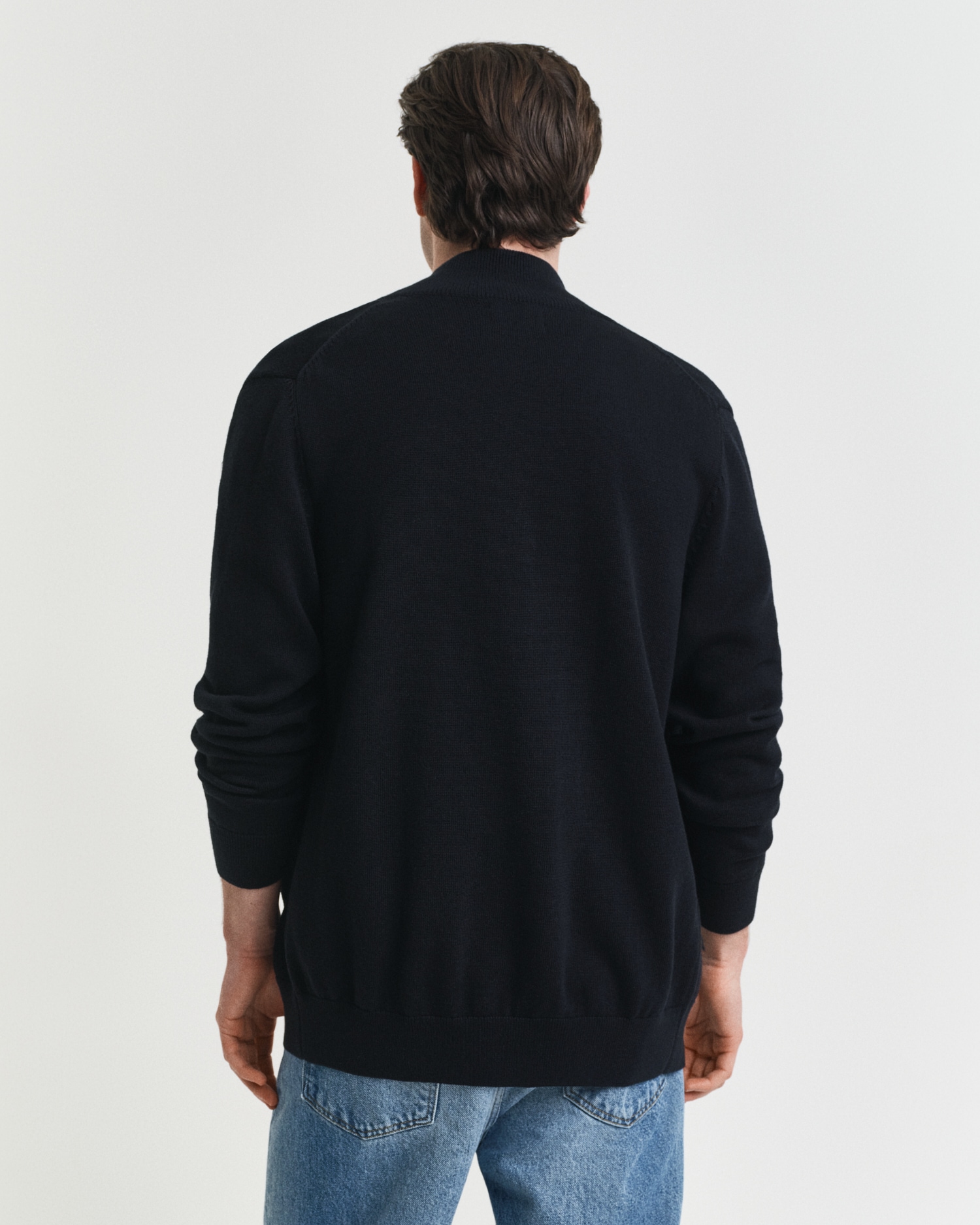 Gant Cardigan »CASUAL COTTON ZIP CARDIGAN« avec bord-côte au col montant, aux manches et à l'ourlet