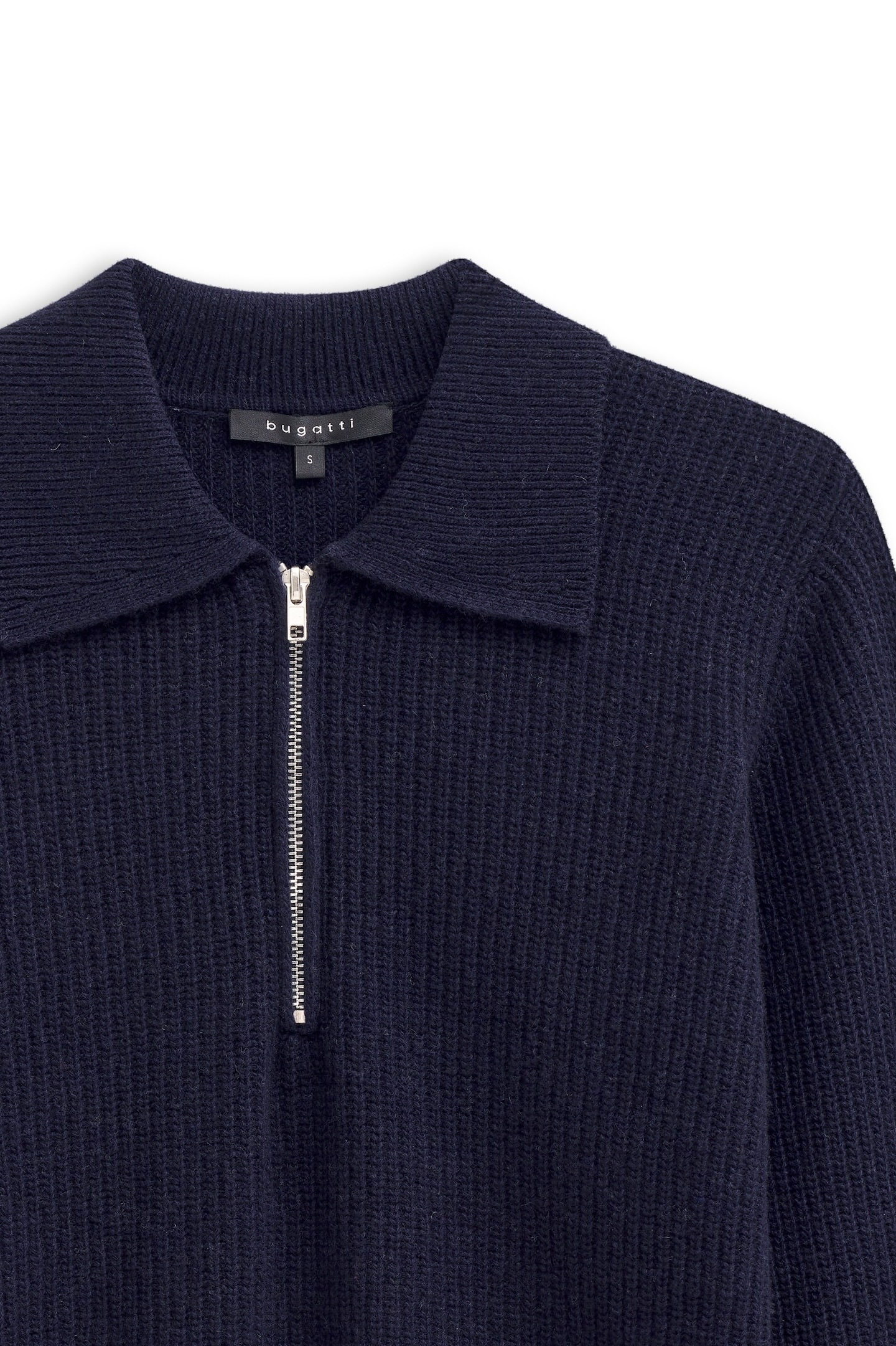 bugatti Troyer »Kaschmir-Mix, weich & edel« mit Polokragen und kurzem Reissverschluss
