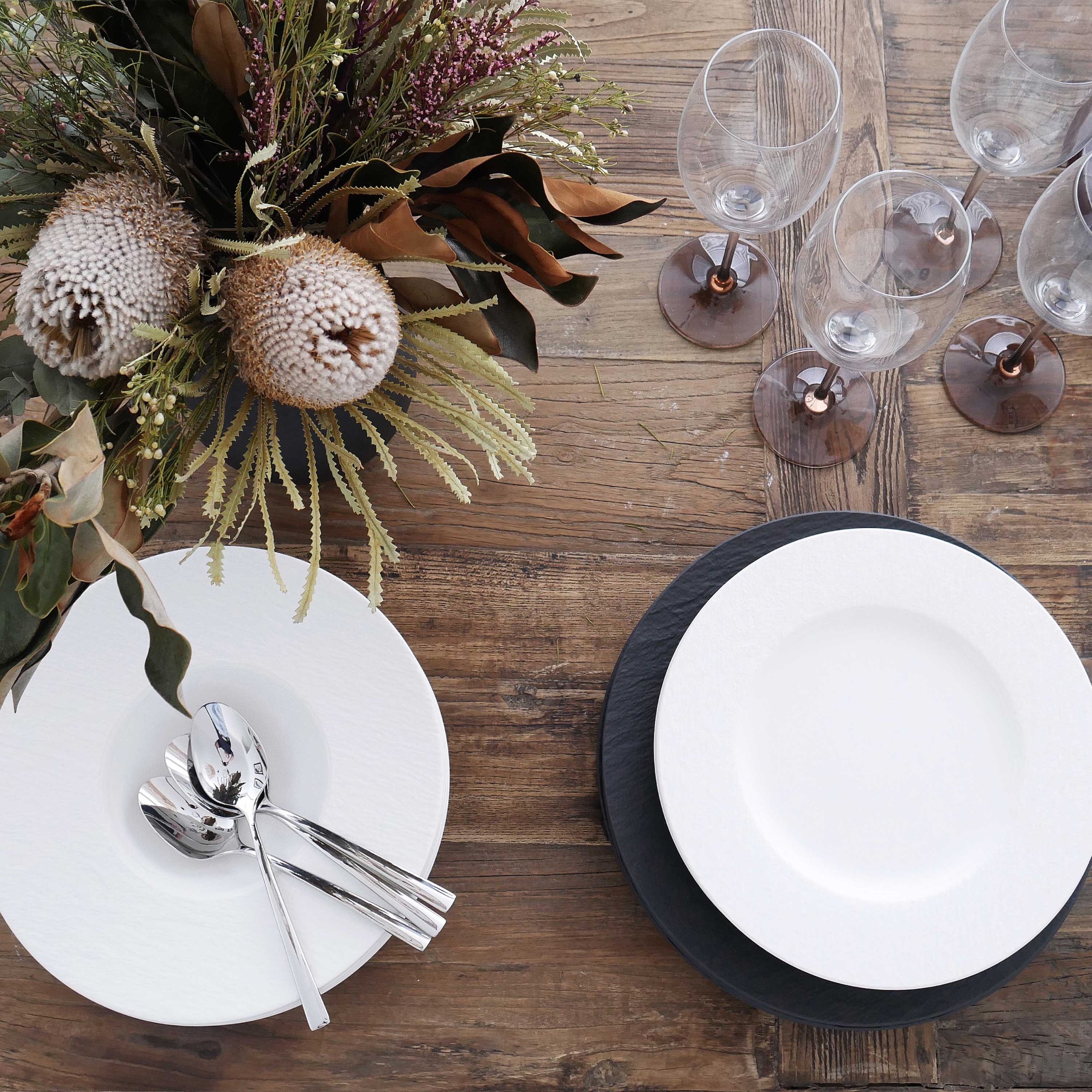 Villeroy & Boch Geschirr-Set »Manufacture Rock Tafelset« Premium Porzellan