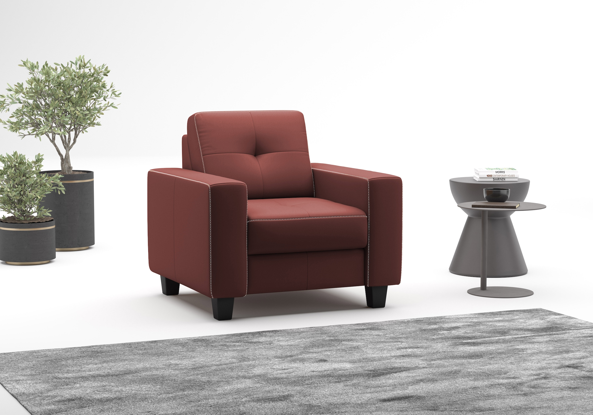 GOODproduct Sessel »Varese« Kreuznaht in beige