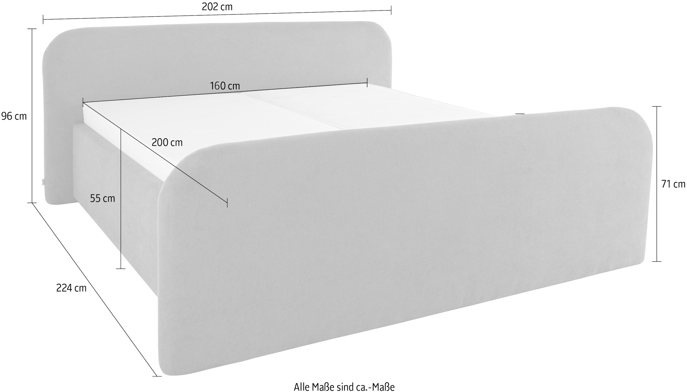 LeGer Home by Lena Gercke Polsterbett »Cleomi inklusive Bettkasten, in H2, H3 & H4 erhältlich« in verschiedenen Breiten erhältlich