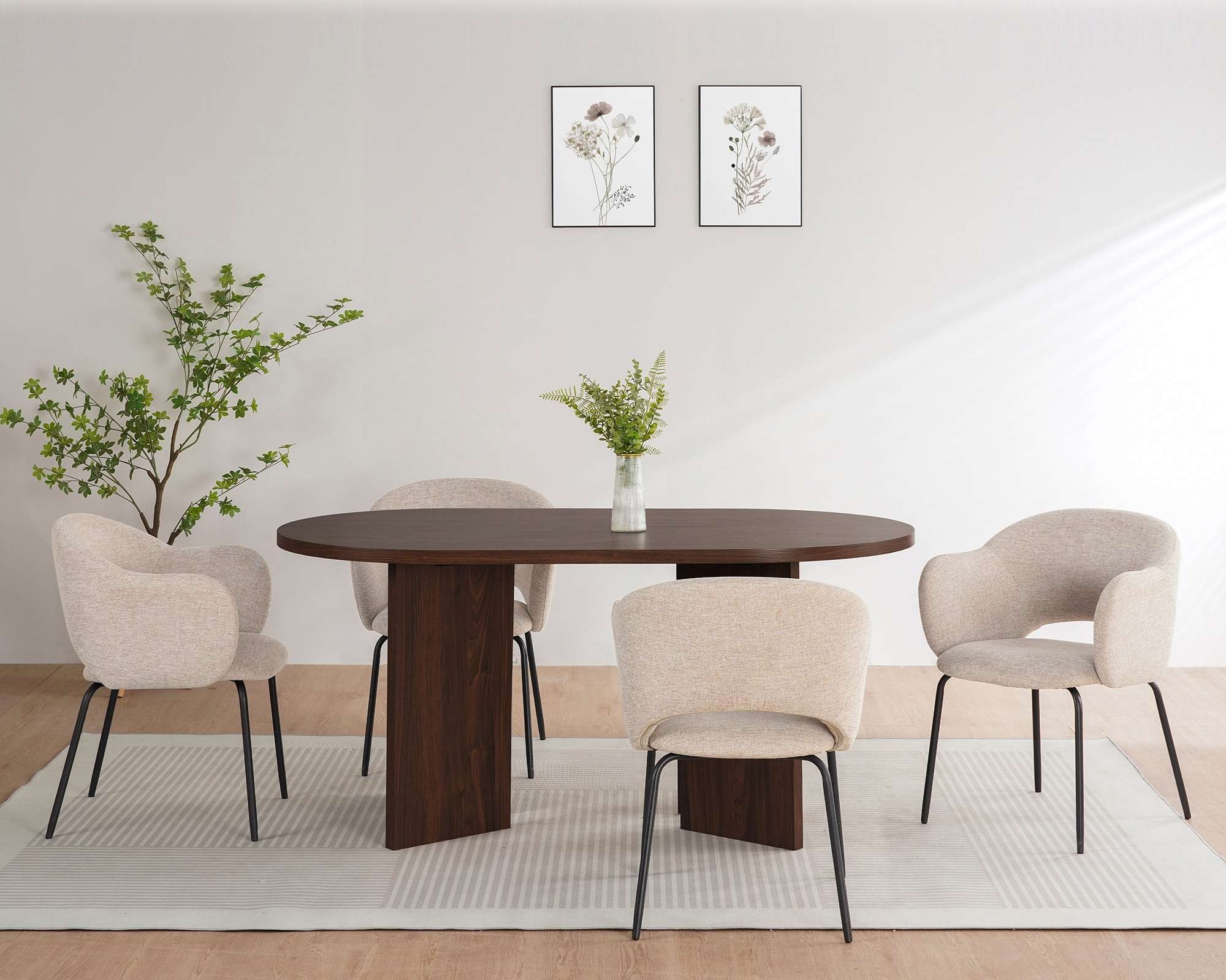 GOODproduct Esstisch »Callii« Oval, feste Tischplatte in edler Holzoptik, verschiedene Grössen