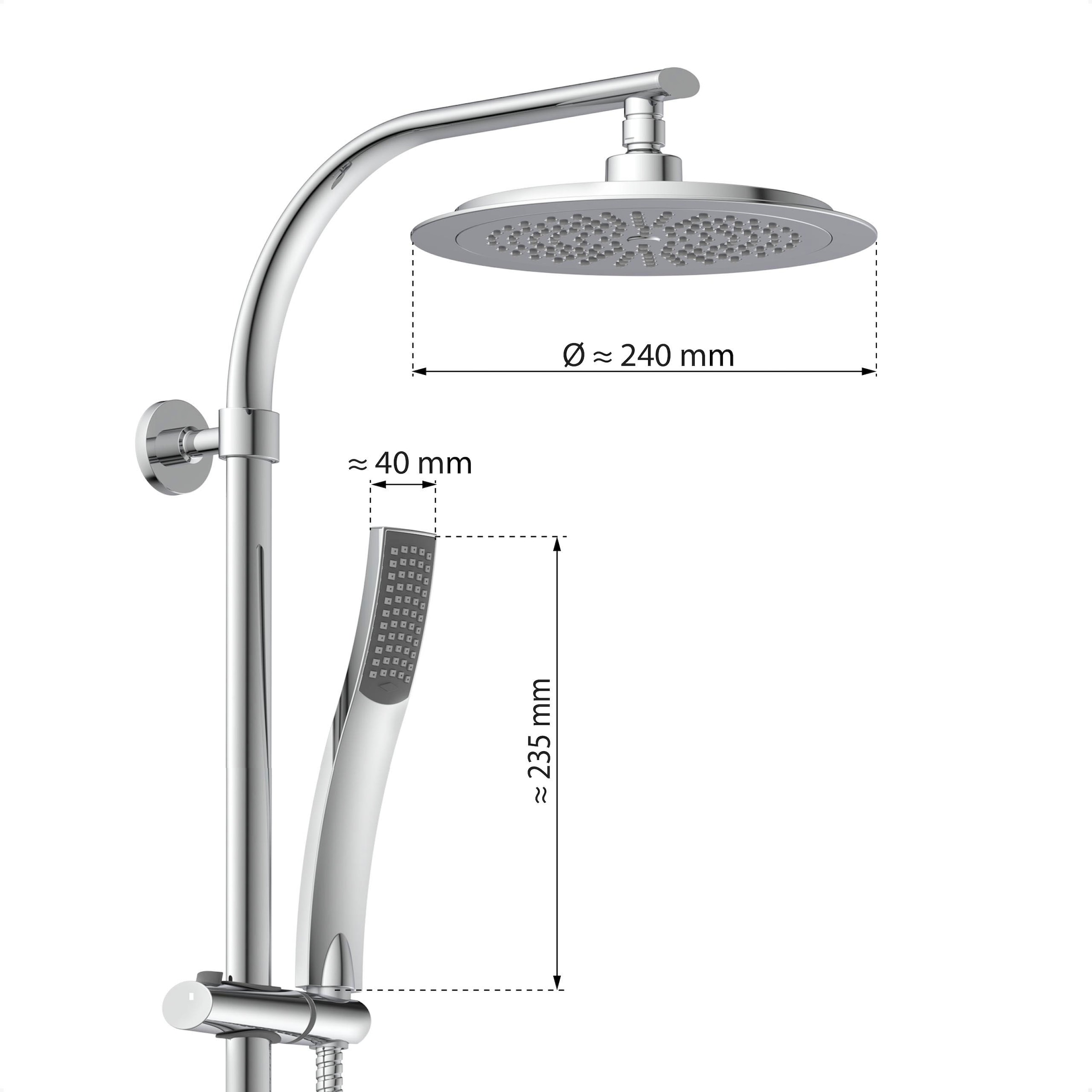 Eisl Duschsystem »STILOVAL« Regendusche ohne Armatur, Duschsystem mit Kopfbrause und Handbrause