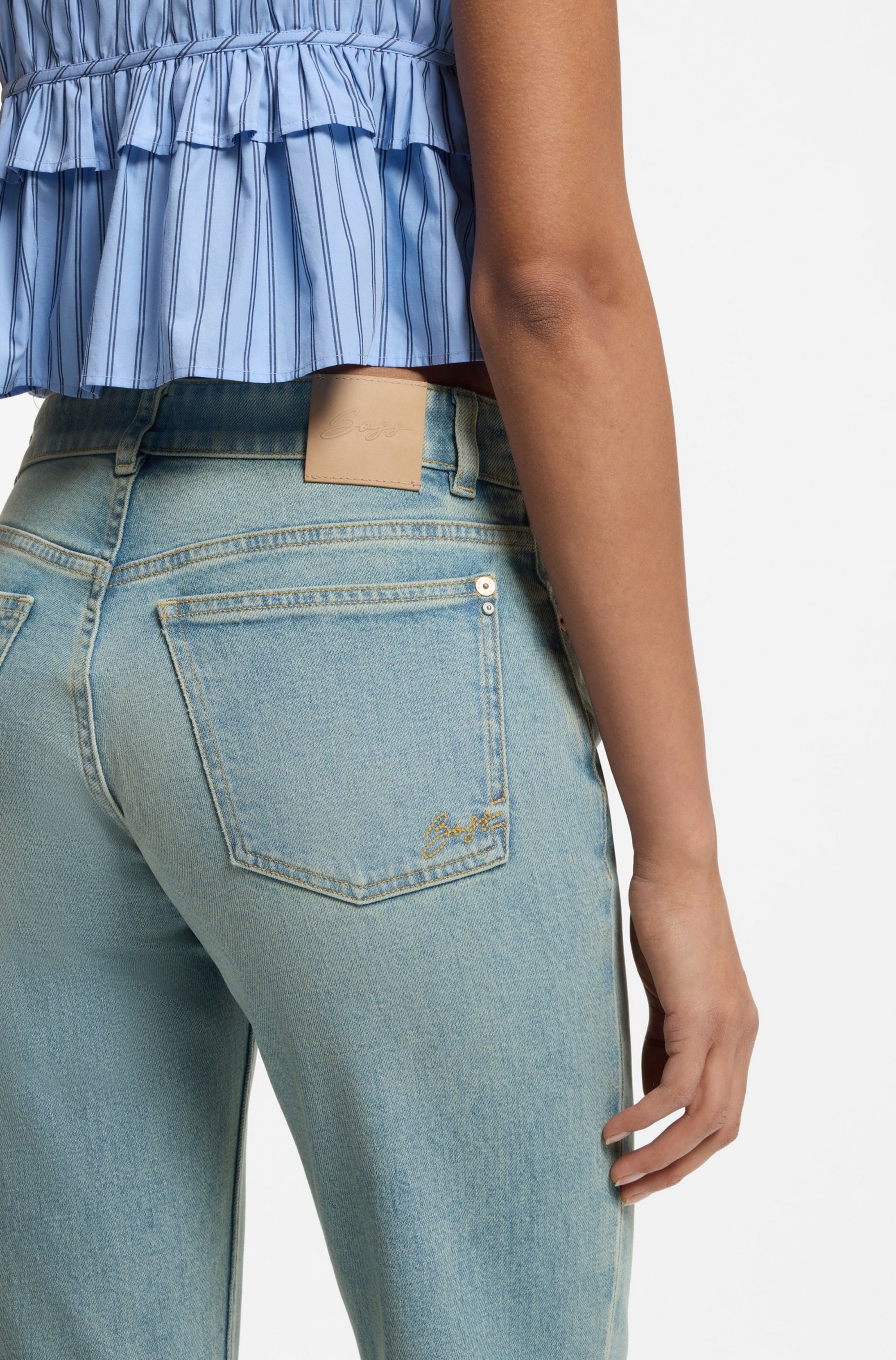 BOSS ORANGE Jeans large »SOFT BOOTCUT 2.0 Premium Damenmode« Coupe flare, taille basse
