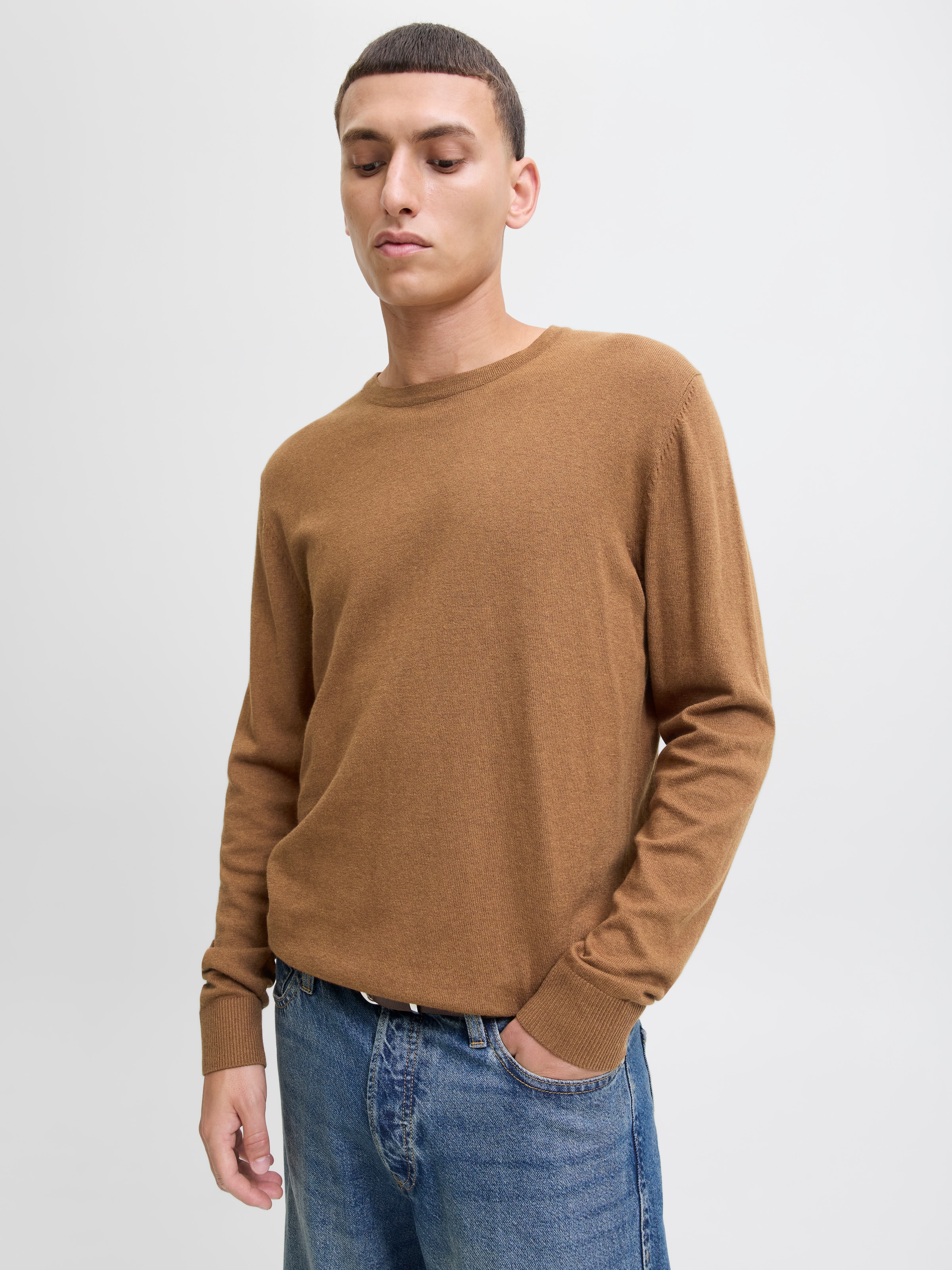 Jack & Jones »JJEEMIL KNIT CREW NECK NOOS« mélange coton, coupe régulière