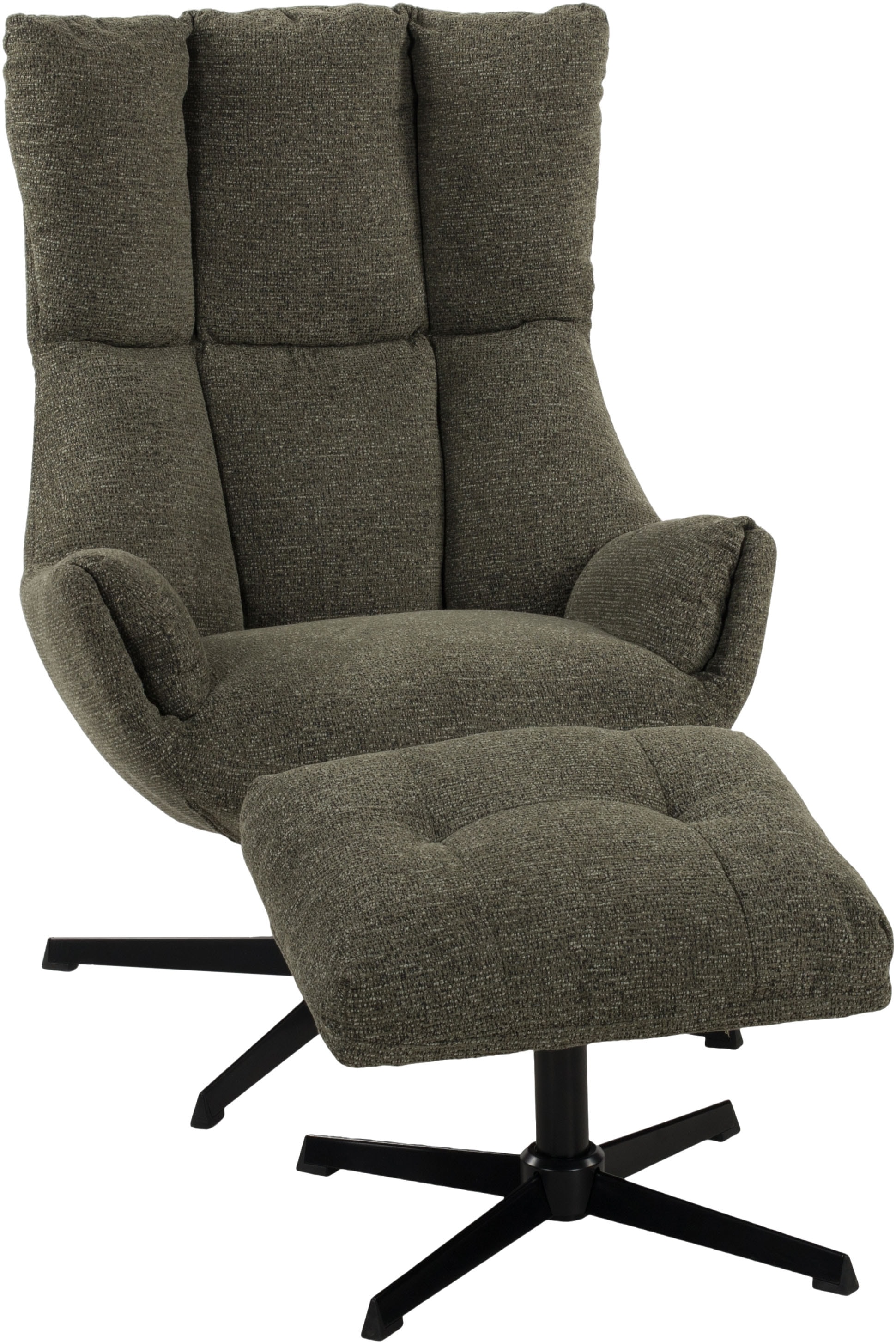 Duo Collection Fauteuil de relaxation »Pruna« pivotant à 360° avec fonction de retour, mécanisme basculant, incl. tabouret