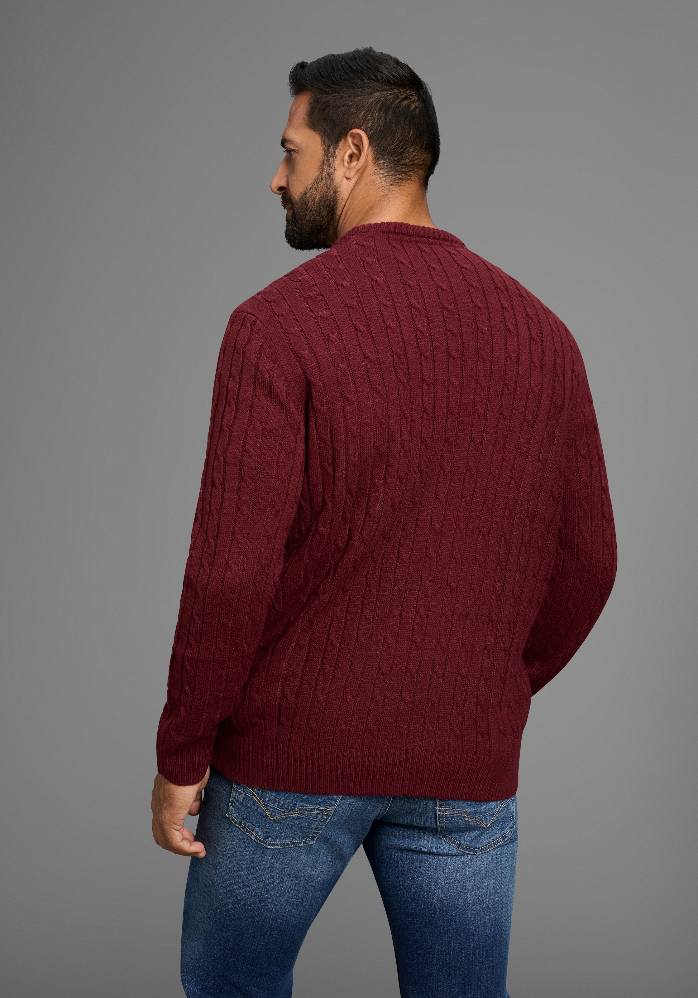 Man's World Pull à col rond »Neue Kollektion! Highlight allover Zopfmuster!« weicher Griff, Perfekt für die kältere Jahreszeit