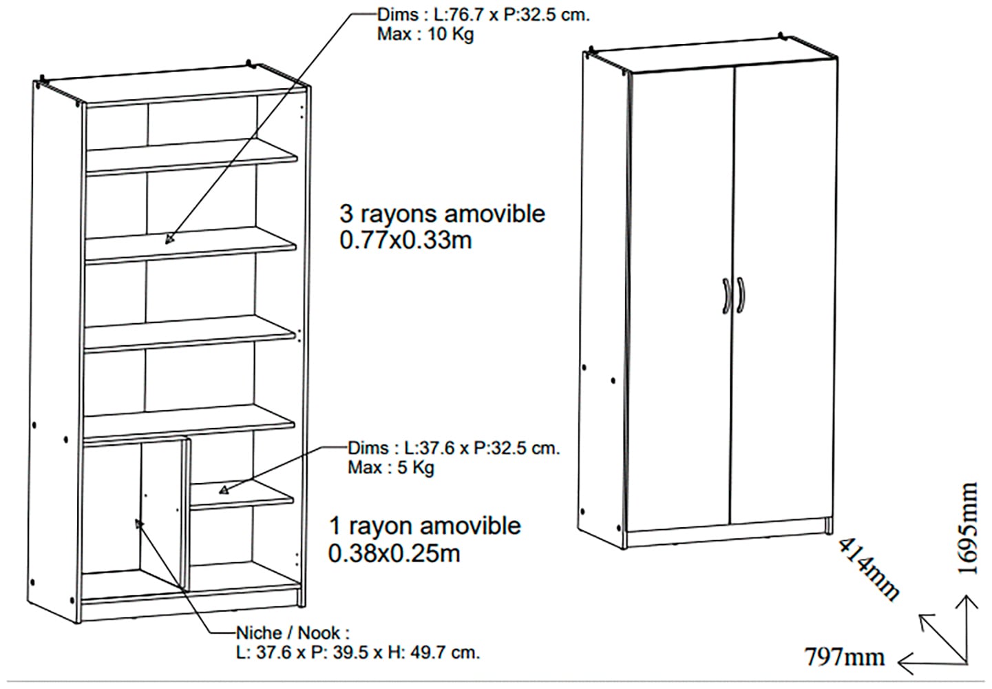 Demeyere GROUP Armoire multi-usages »MULTIFONCTION« ARMOIRE MULTIFONCTION 2 PORTES