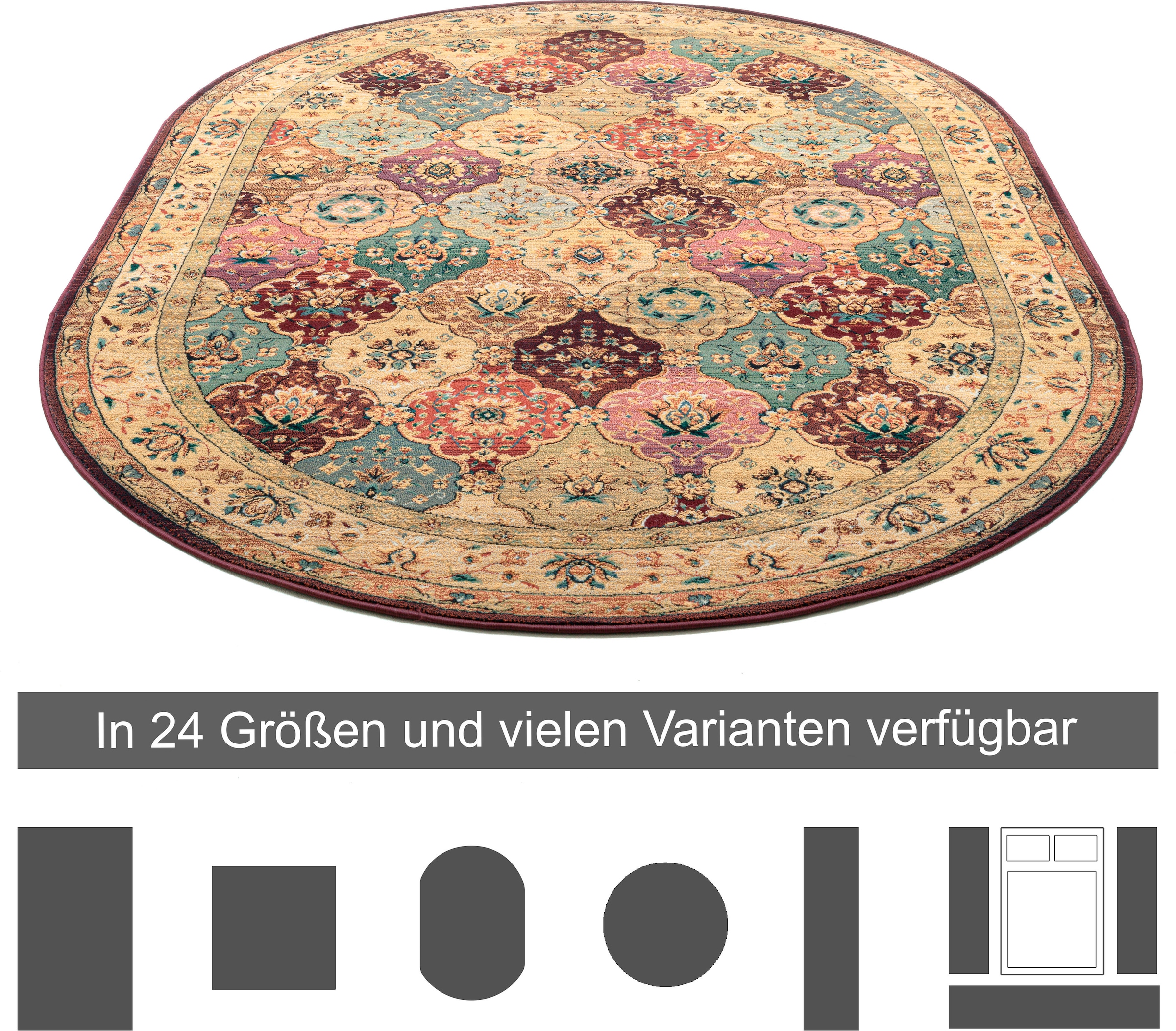 THEKO Tapis »Gabiro 208« ovale 10 mm Höhe Orient-Optik, ideal im Wohnzimmer & Schlafzimmer