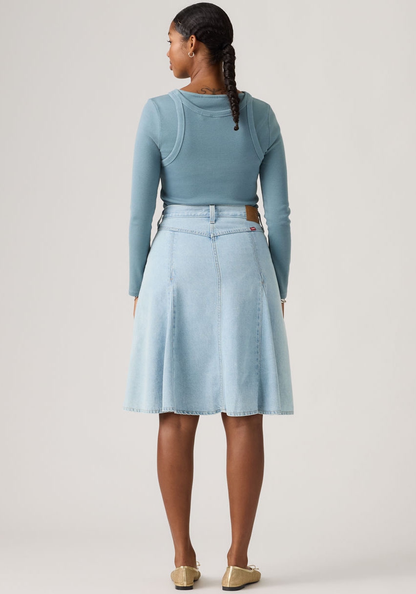 Levi's® Jupe en jean »GODET KNEE LENGTH SKIRT« Midirock mit Falten