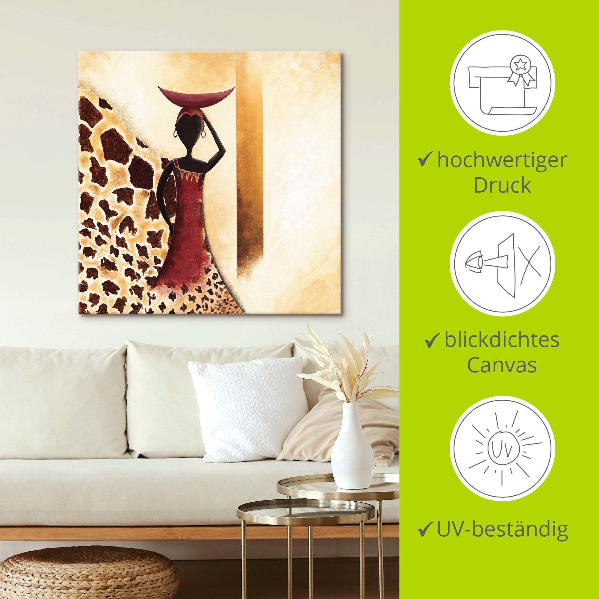 Artland Leinwandbild »Afrikanische Frau II« Frau 1 Stk. tlg. auf Holzrahmen gespannt