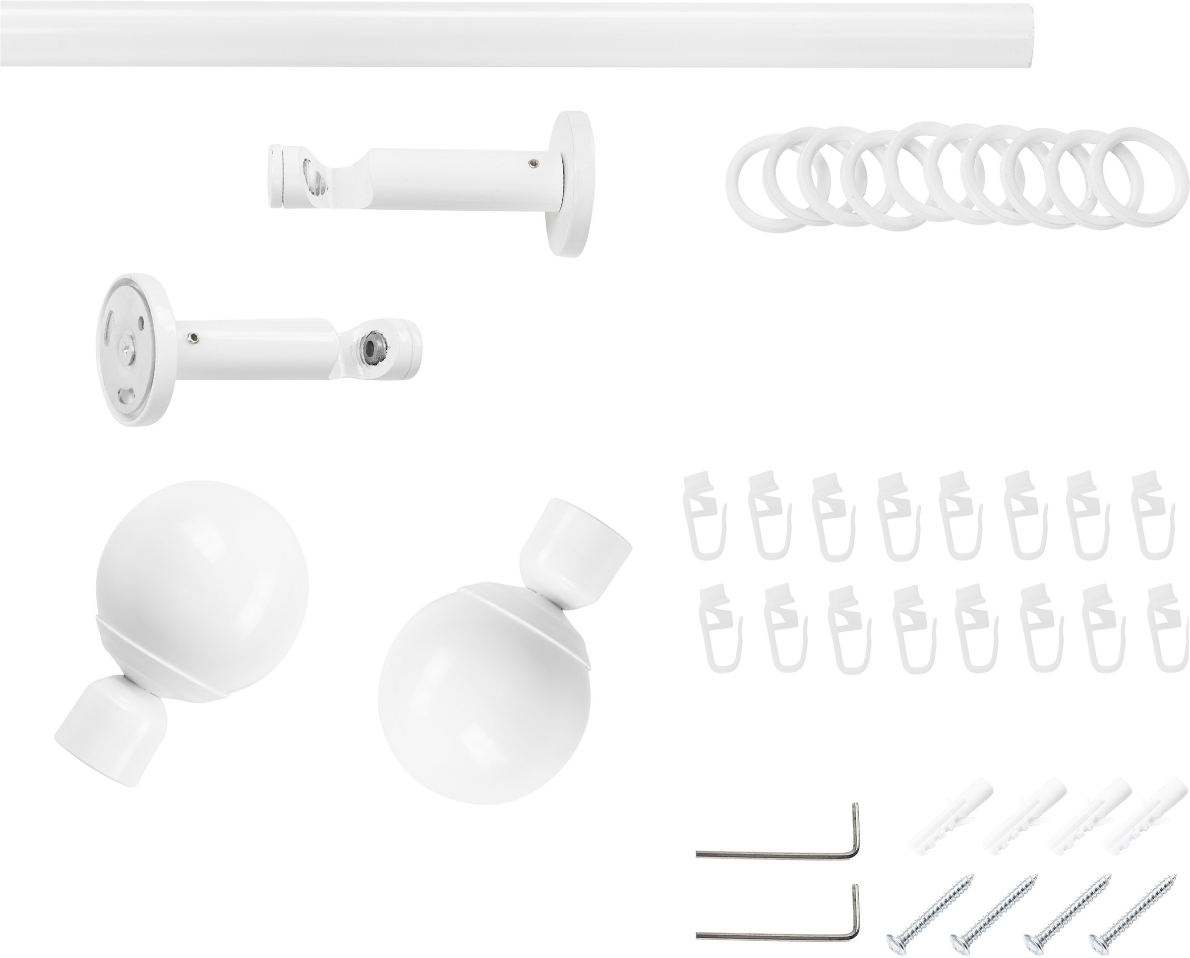 SN DECO GROUP Gardinenstange »Gardinenstange Reims Ø 19 mm, 1-läufig, Fixmass, verschraubt« Ø 19 mm Fixmass;kürzbar