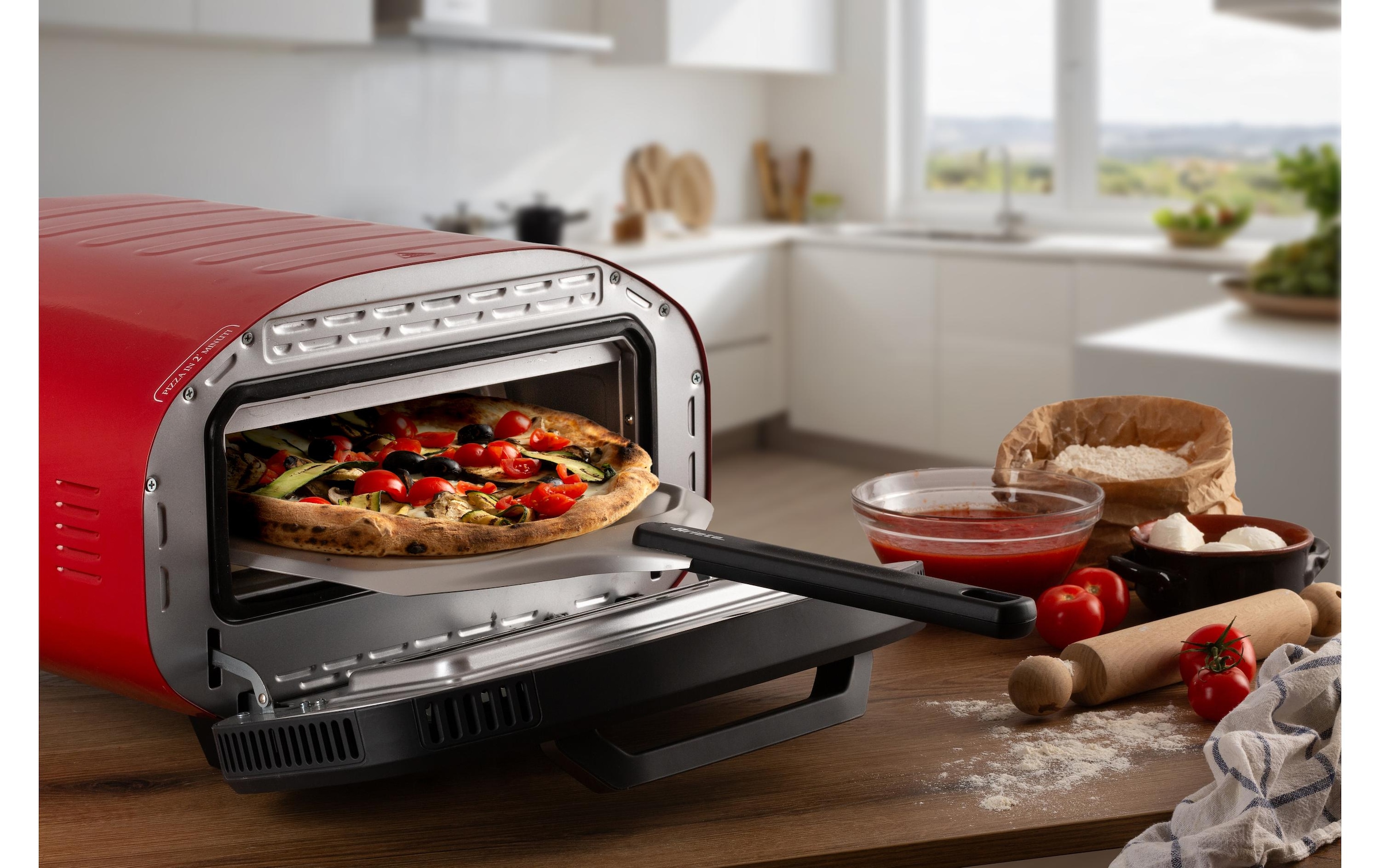 Ariete Four à pizza »3901« jusqu’à 430°C, pierre à pizza amovible, accessoires inclus