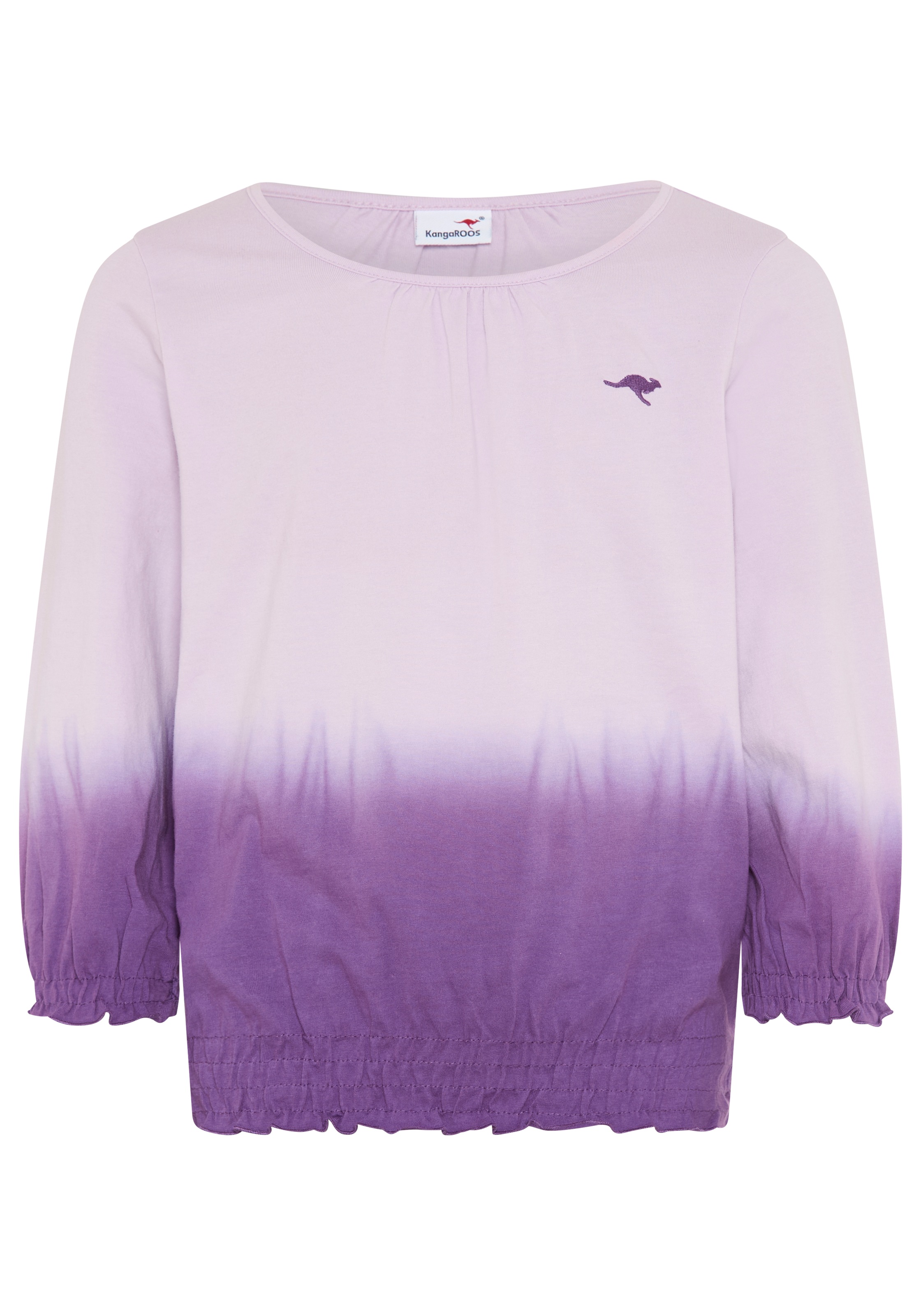 KangaROOS T-shirt à manches 3/4 »Shirt in Batik-Look« 3/4-Arm,  hüftlange Passform,  Batikmuster,  Rundhalsausschnitt