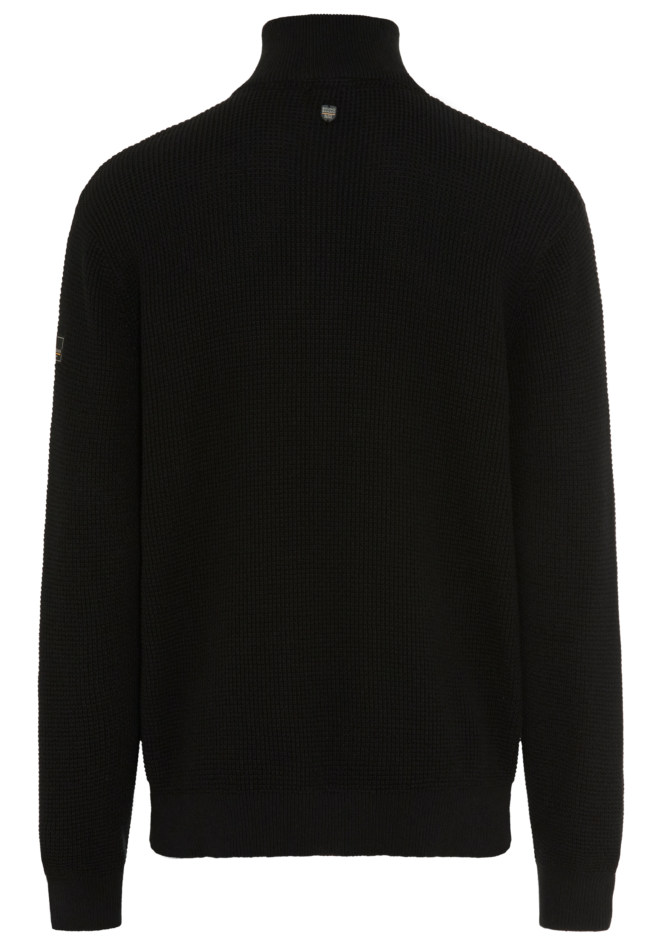 Bruno Banani Troyer avec fermeture éclair, coupe régulière, en coton, uni, manches longues,