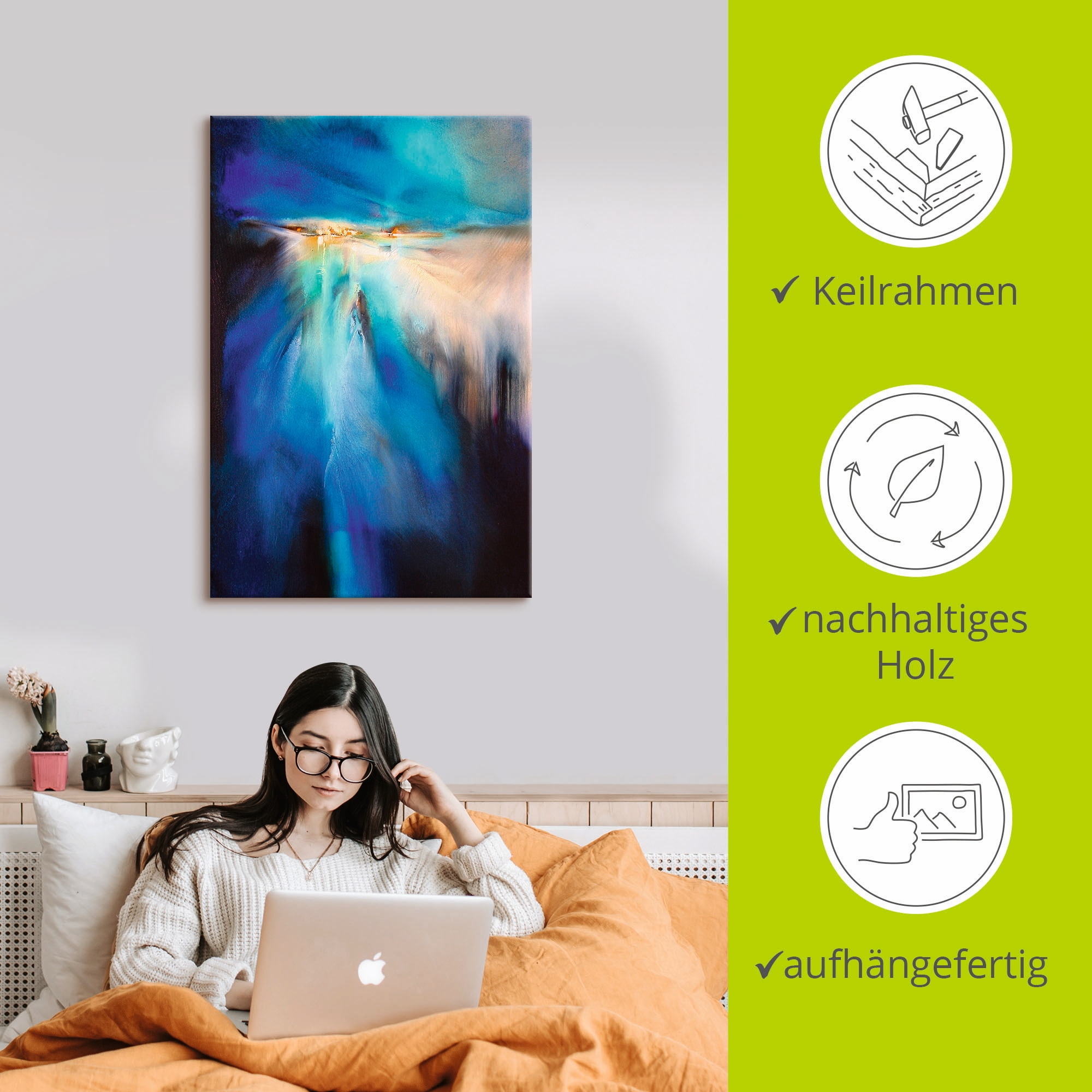 Artland Tableau sur toile »Winterabend II« 1 cuis tlg. auf Holzrahmen gespannt