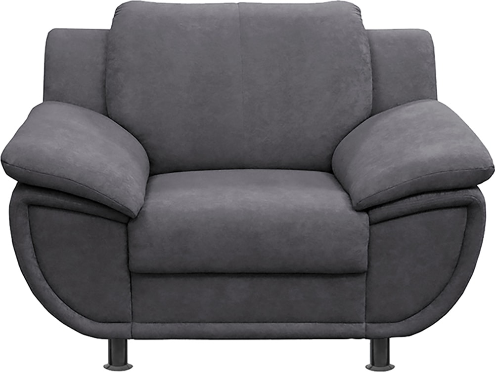 TRENDMANUFAKTUR Fauteuil »Rondo, Breite 121 cm, breite Armlehnen, Füsse schwarz« fauteuil grand modèle, option ressorts, en différents revêtements